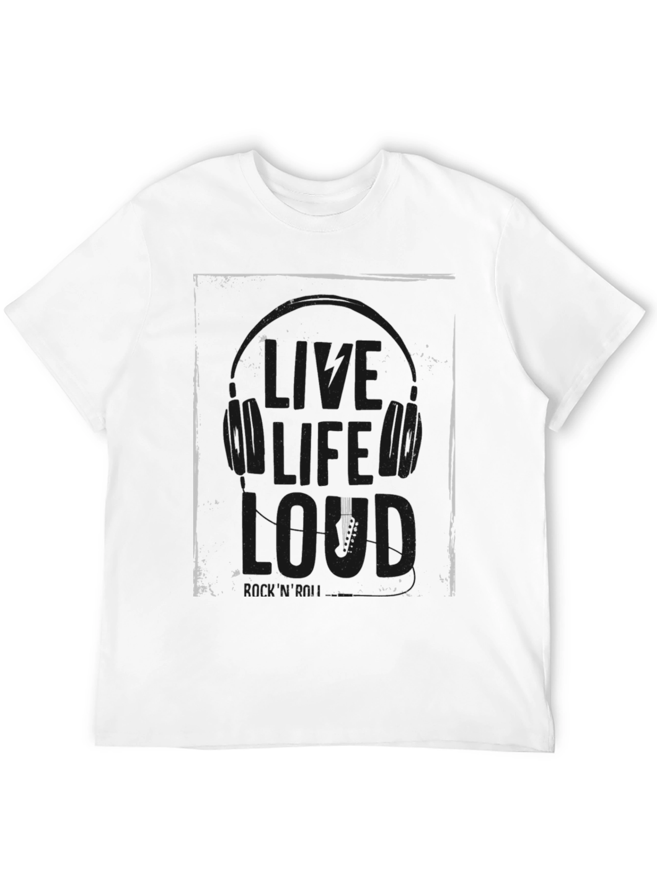Live Life Loud Graphic Tee - Black Cotton T-Shirt