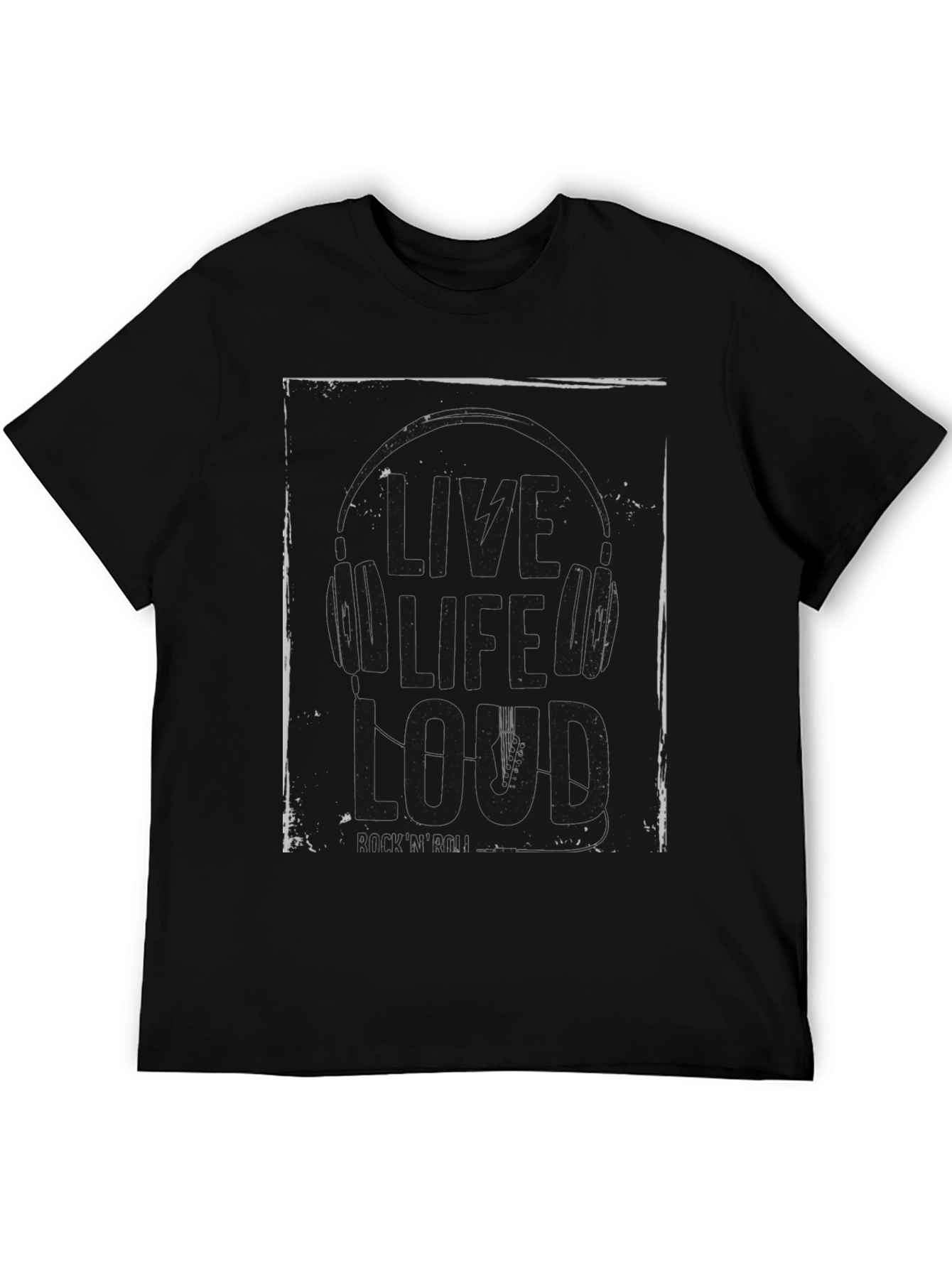 Live Life Loud Graphic Tee - Black Cotton T-Shirt