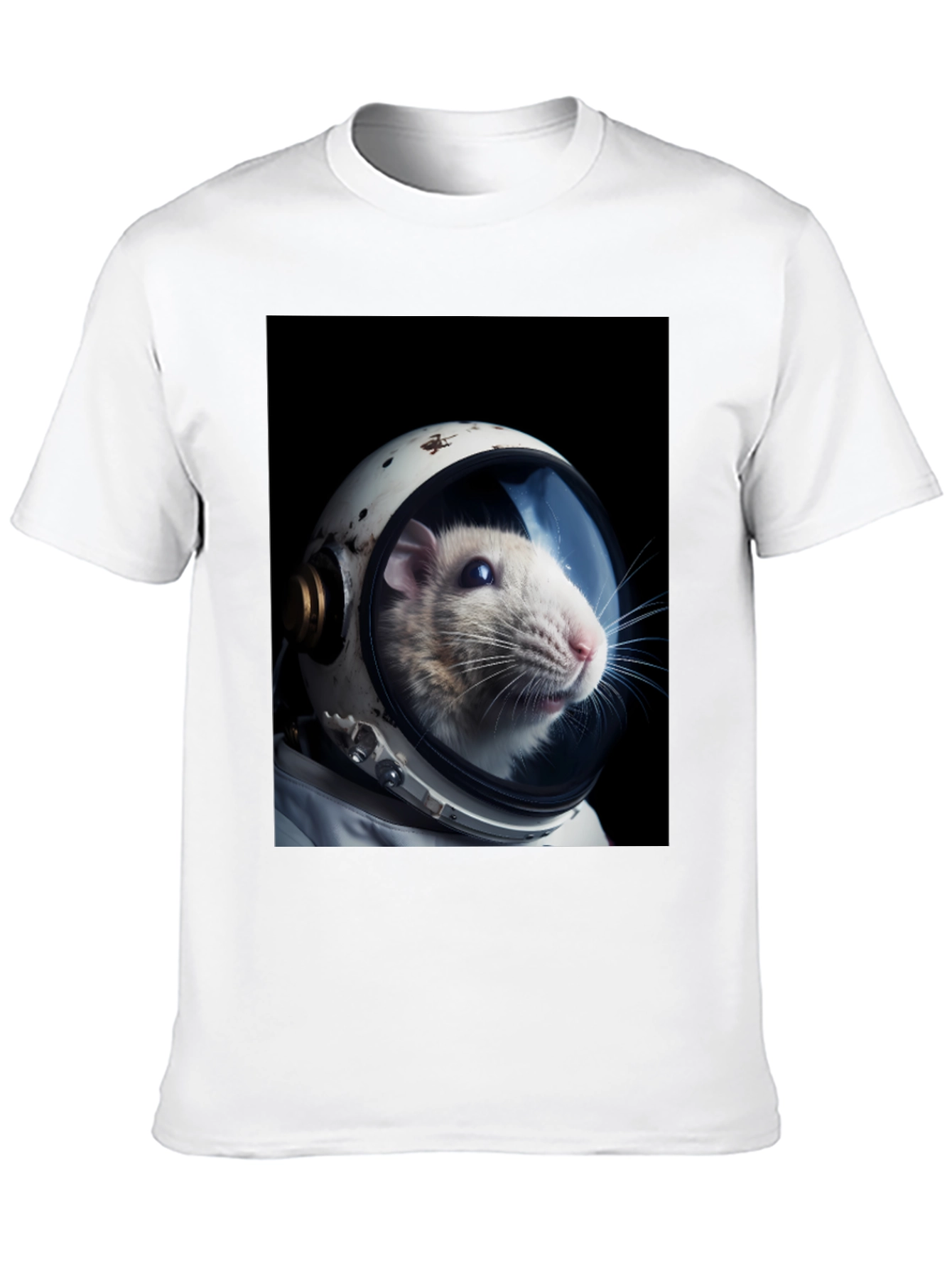 Rat Astronaut Black T-Shirt - Space Explorer