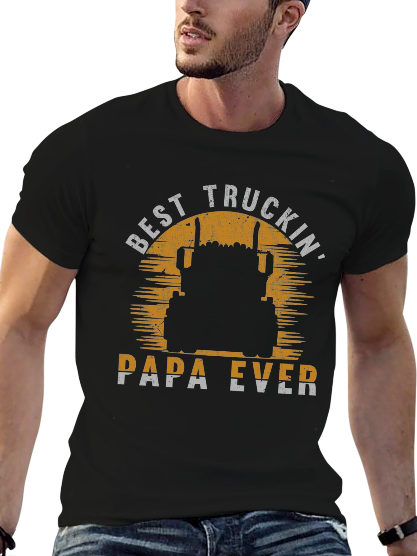 Best Truckin Papa Ever T-Shirt - Trucker Dad Gift