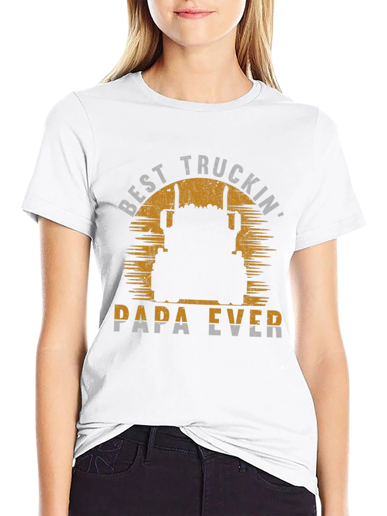 Best Truckin Papa Ever T-Shirt - Trucker Dad Gift