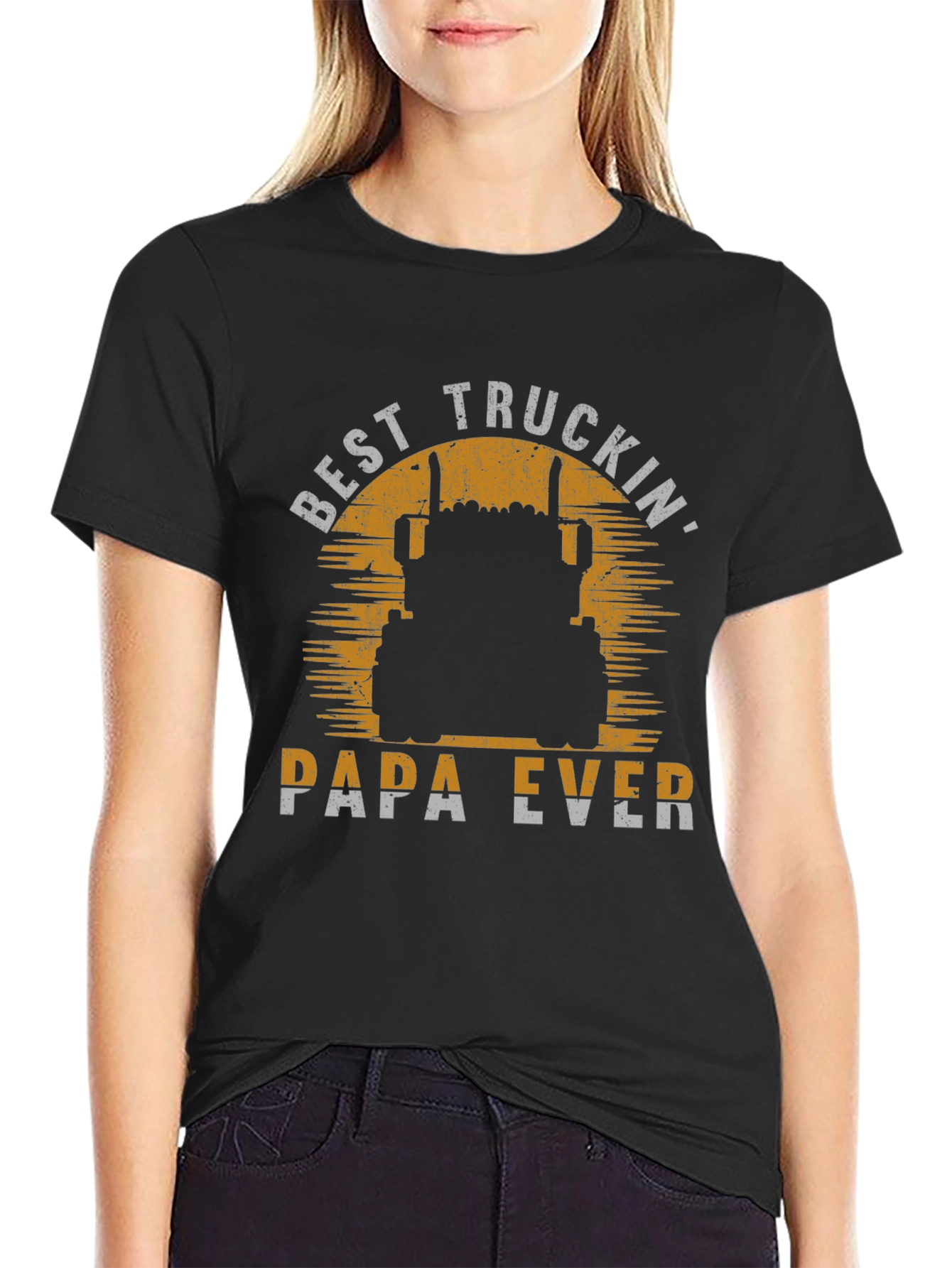 Best Truckin Papa Ever T-Shirt - Trucker Dad Gift