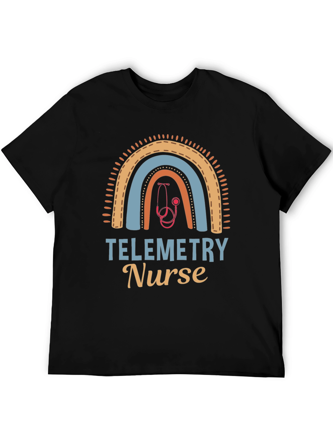 Telemetry Nurse Rainbow Graphic T-Shirt