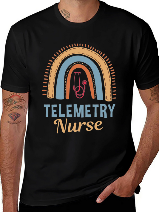 Telemetry Nurse Rainbow Graphic T-Shirt