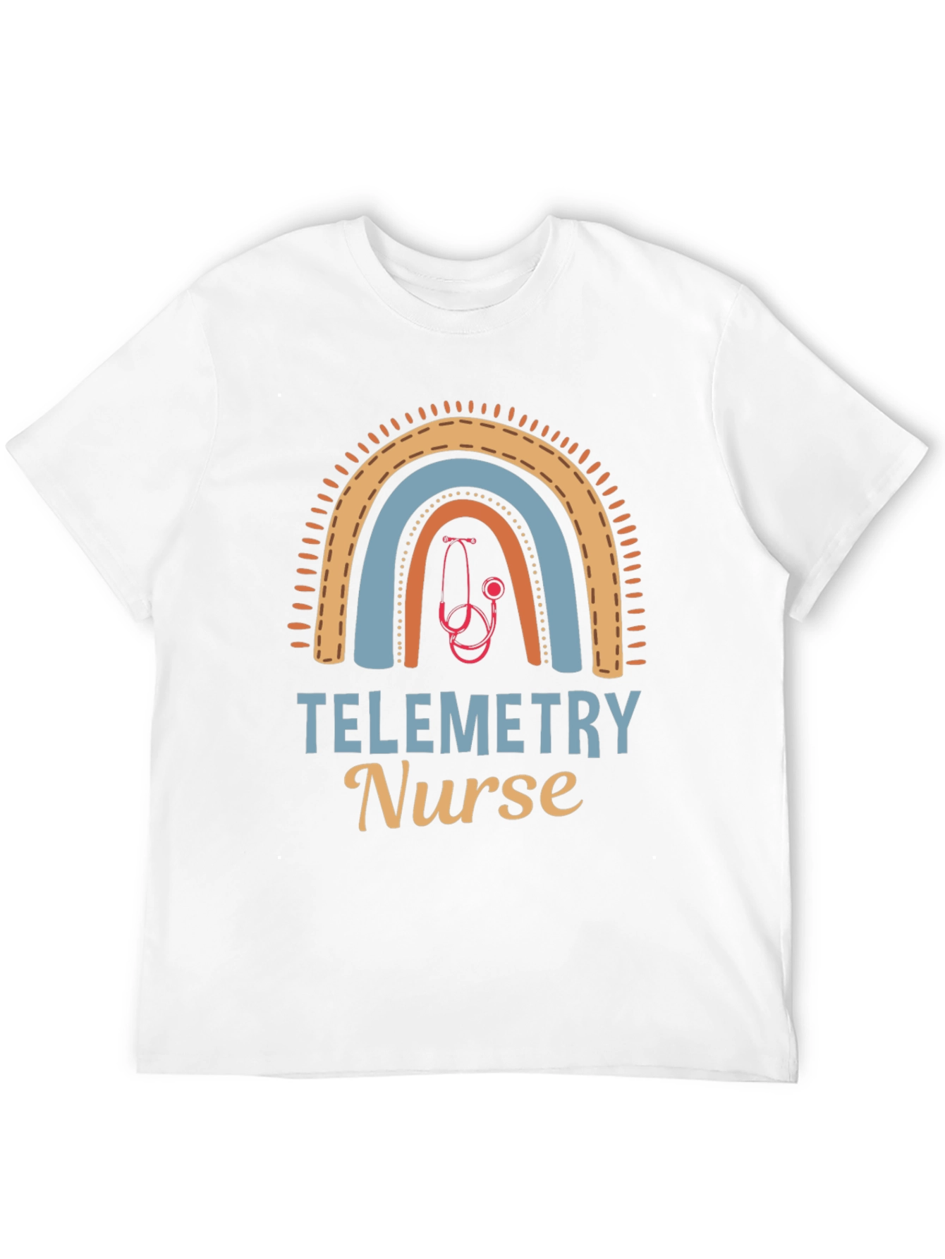 Telemetry Nurse Rainbow Graphic T-Shirt