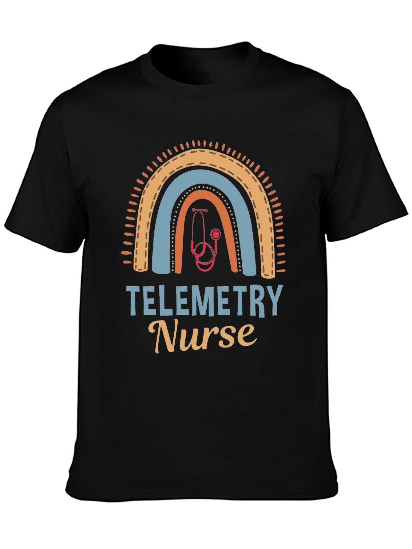 Telemetry Nurse Rainbow Graphic T-Shirt