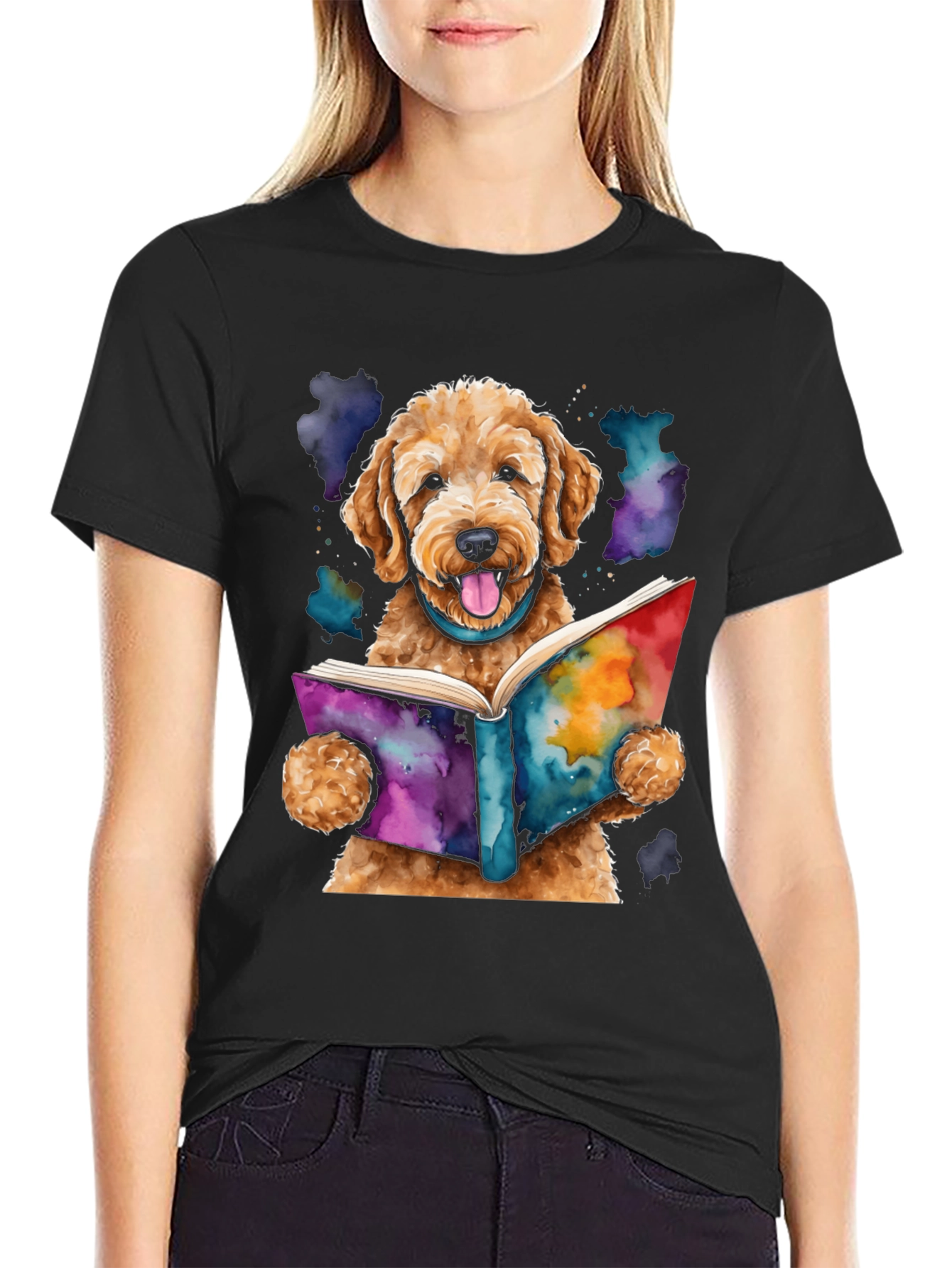 Dog Reading Book T-Shirt