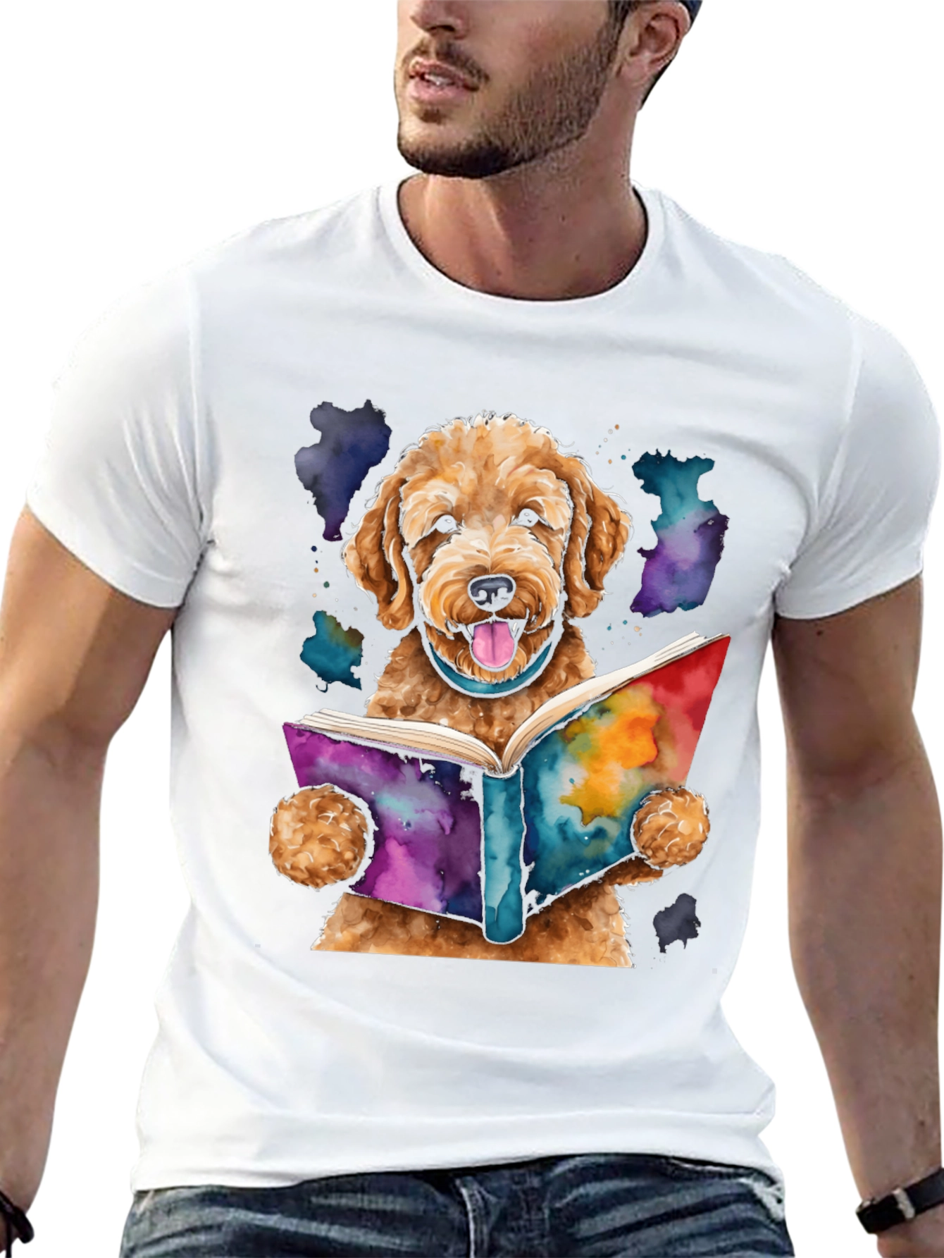 Dog Reading Book T-Shirt