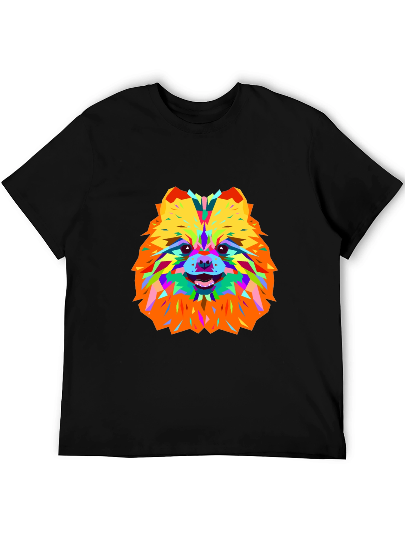 Geometric Dog Art Black T-Shirt