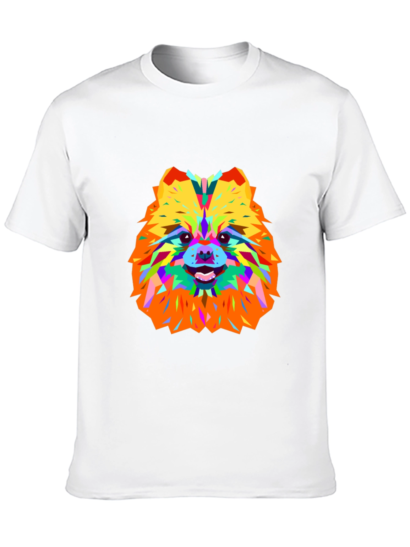 Geometric Dog Art Black T-Shirt