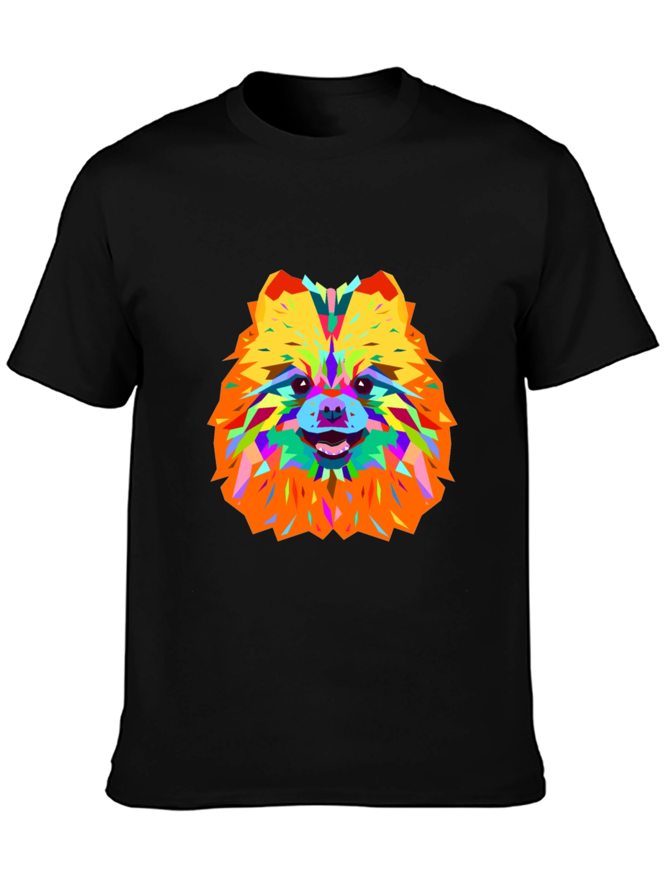 Geometric Dog Art Black T-Shirt