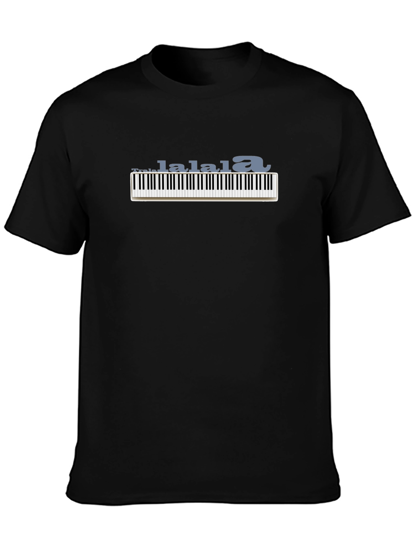 Piano Keys LaLaLa Graphic Black T-Shirt