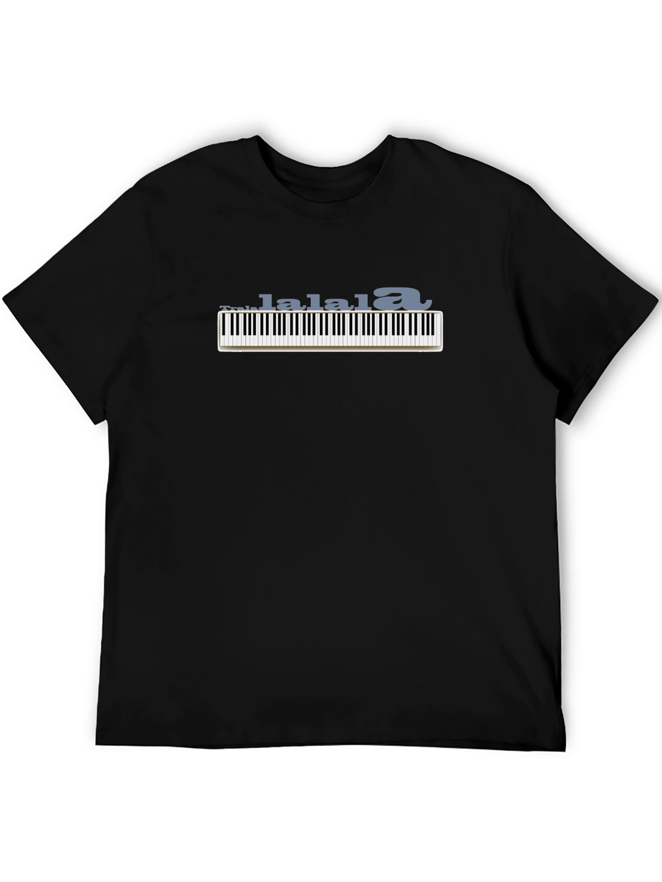 Piano Keys LaLaLa Graphic Black T-Shirt