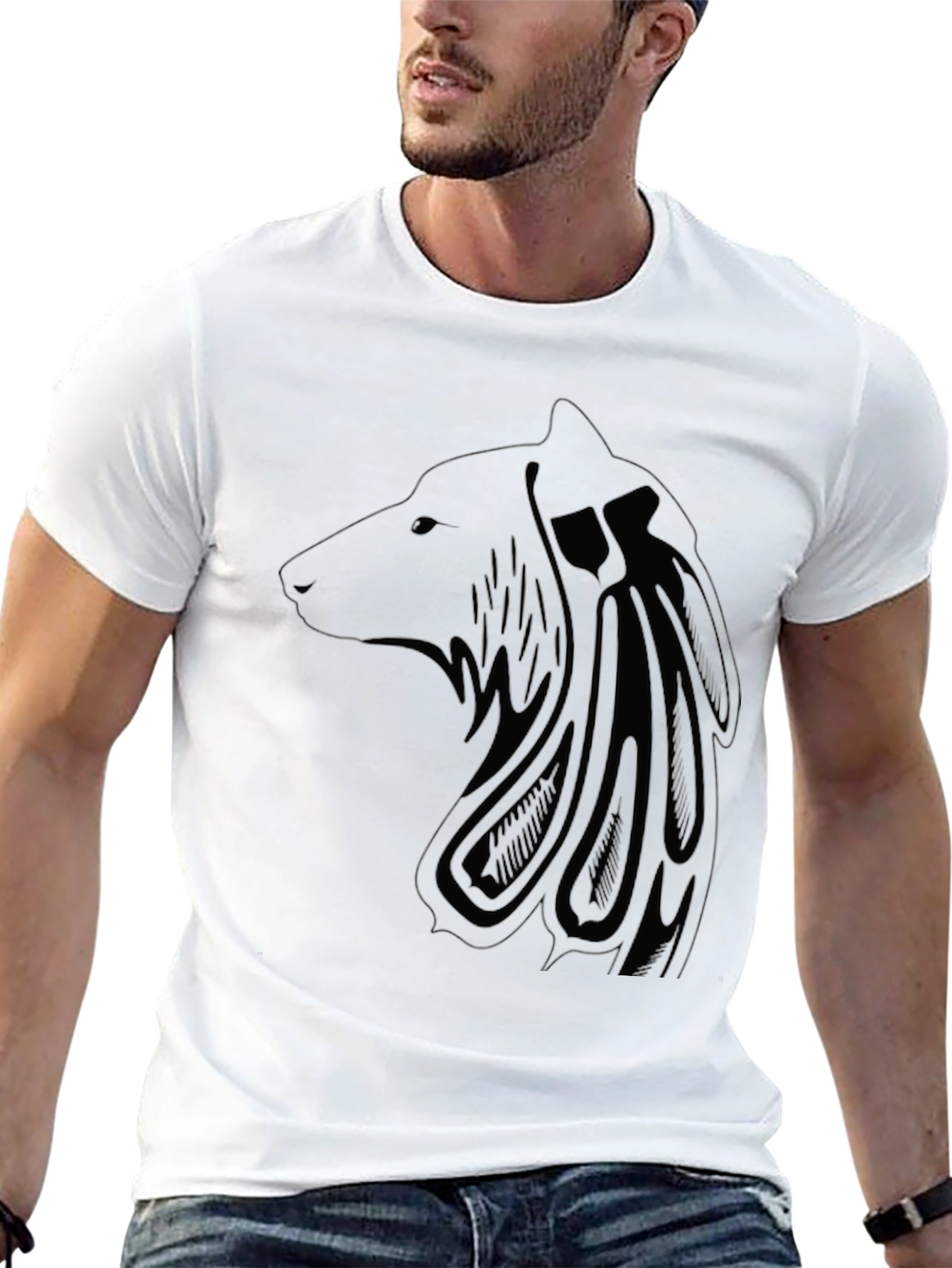 Wolf Design Black T-Shirt