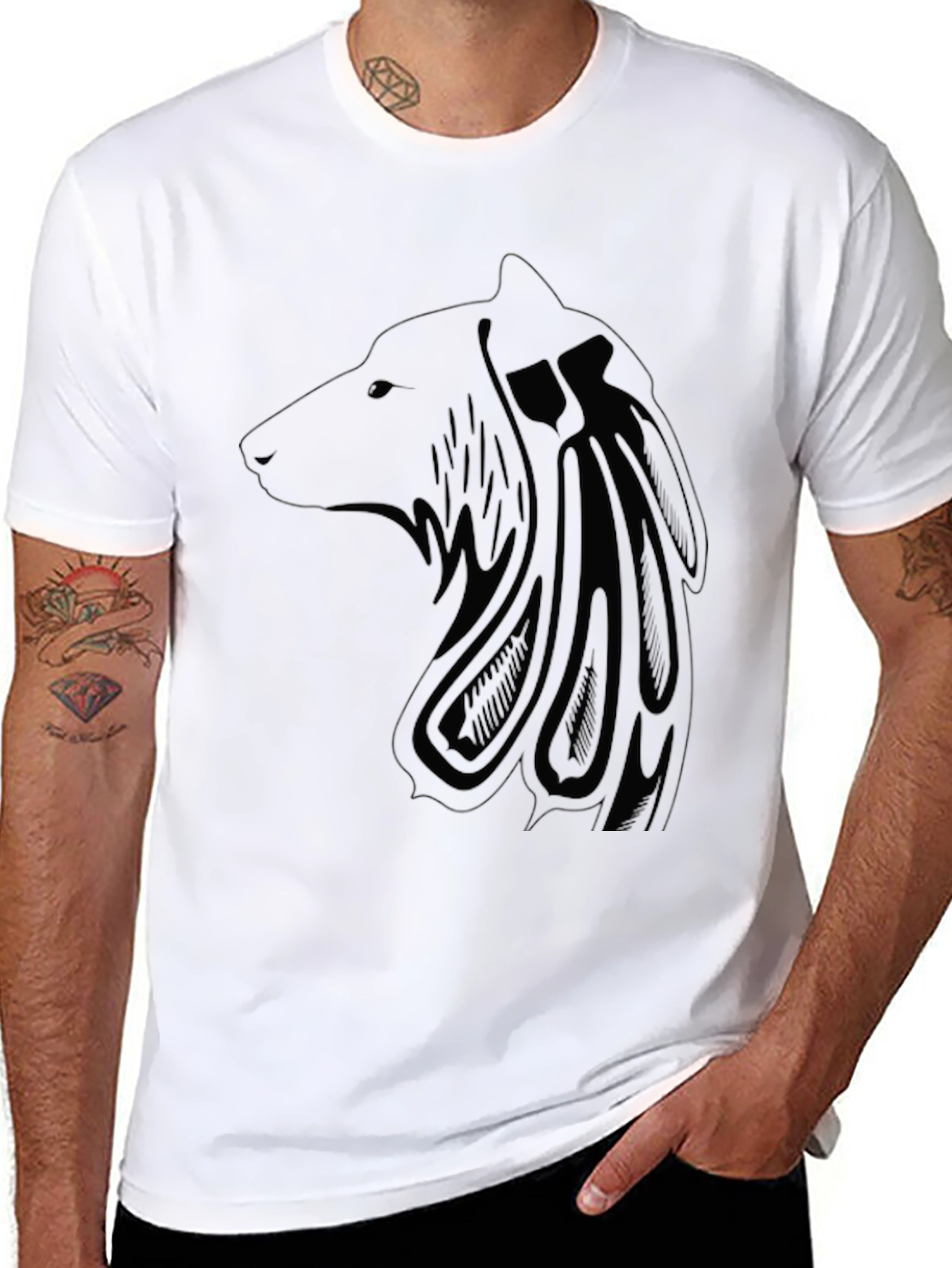 Wolf Design Black T-Shirt