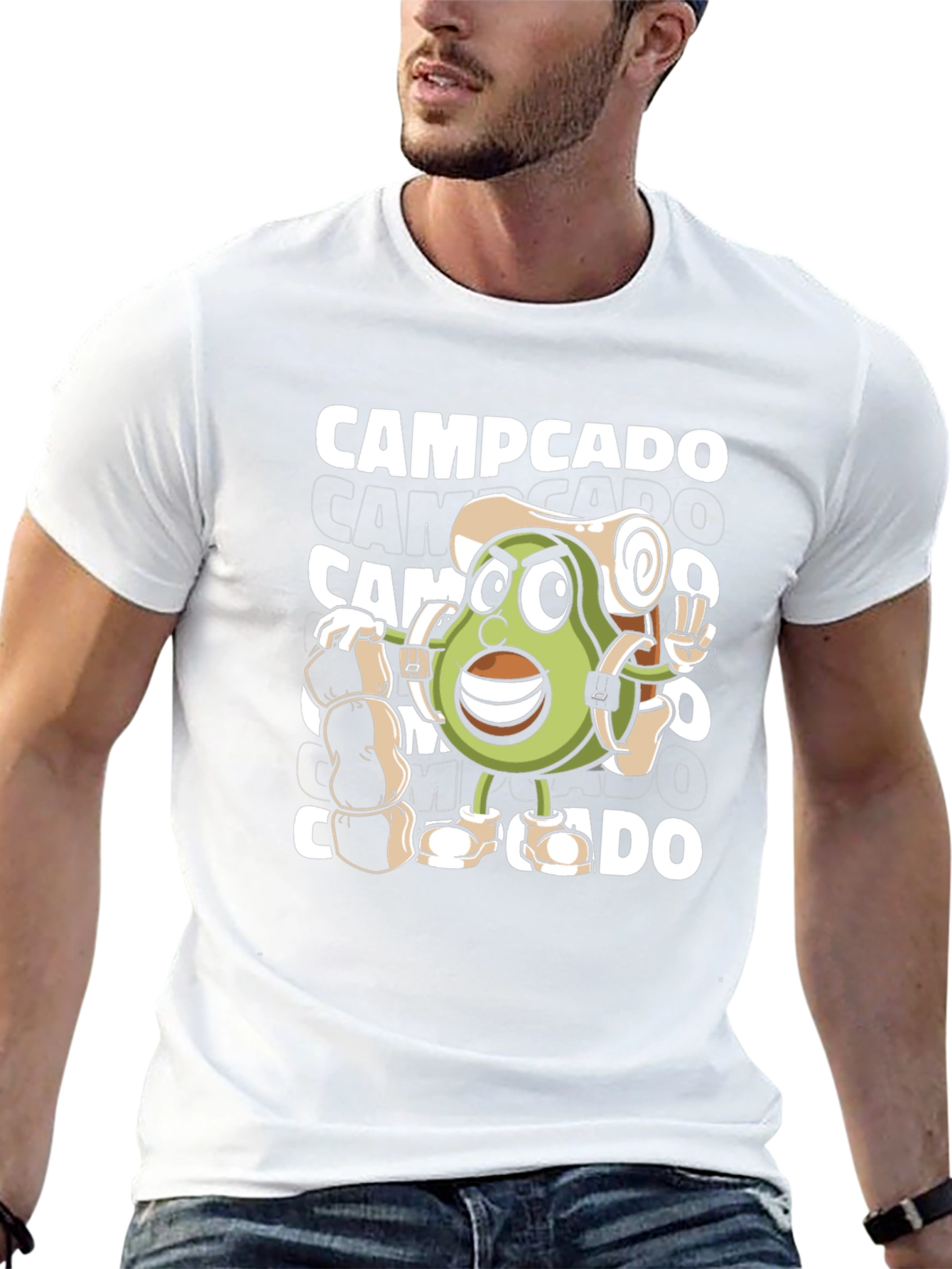 Campcado Graphic T-Shirt - Avocado Camping Adventure