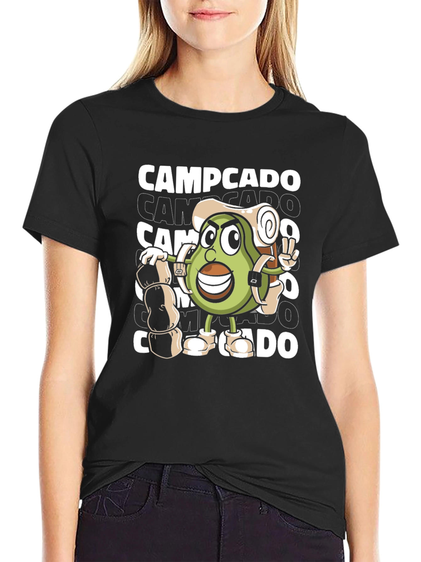 Campcado Graphic T-Shirt - Avocado Camping Adventure