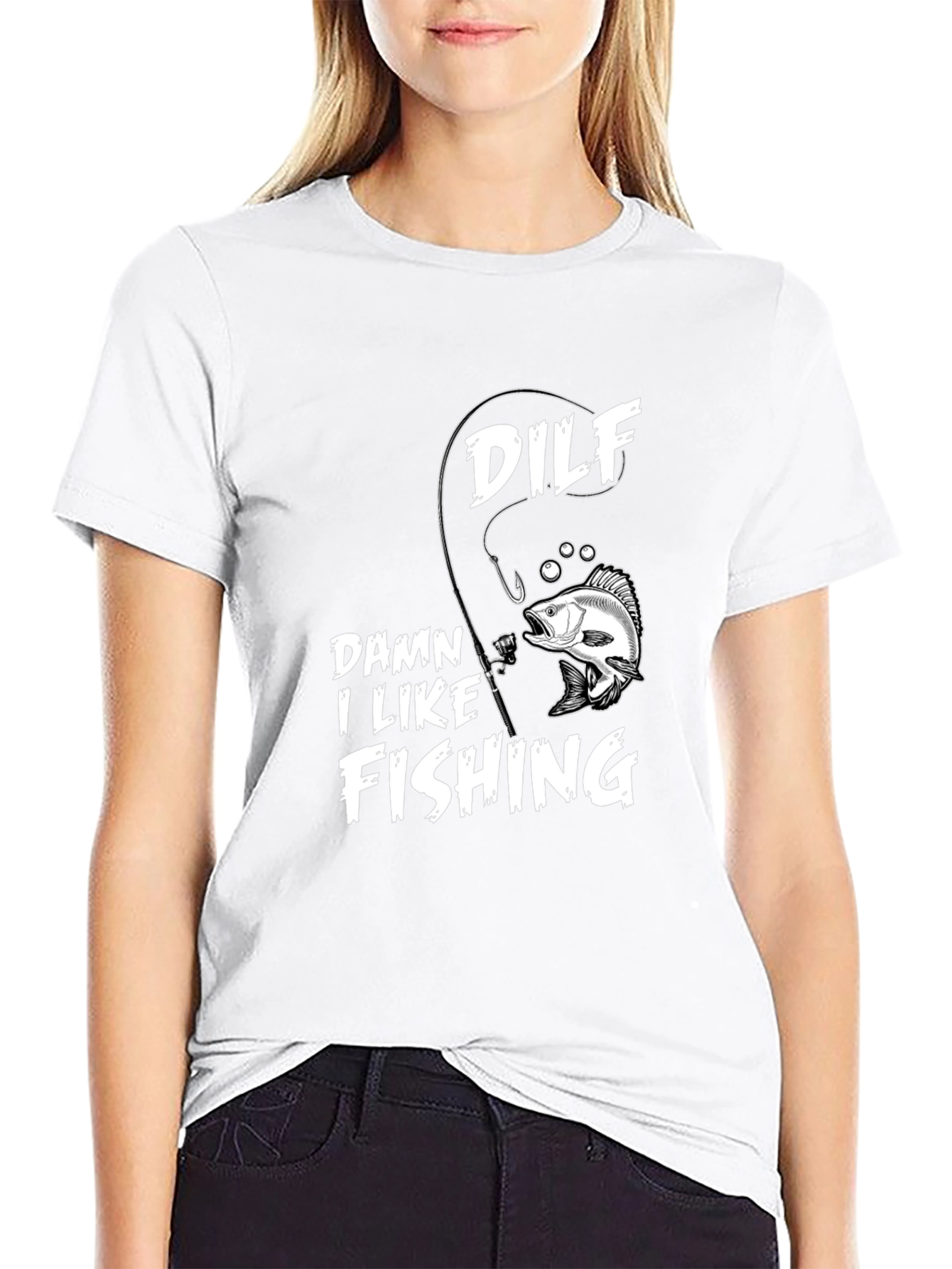 DILF Damn I Like Fishing Graphic Tee