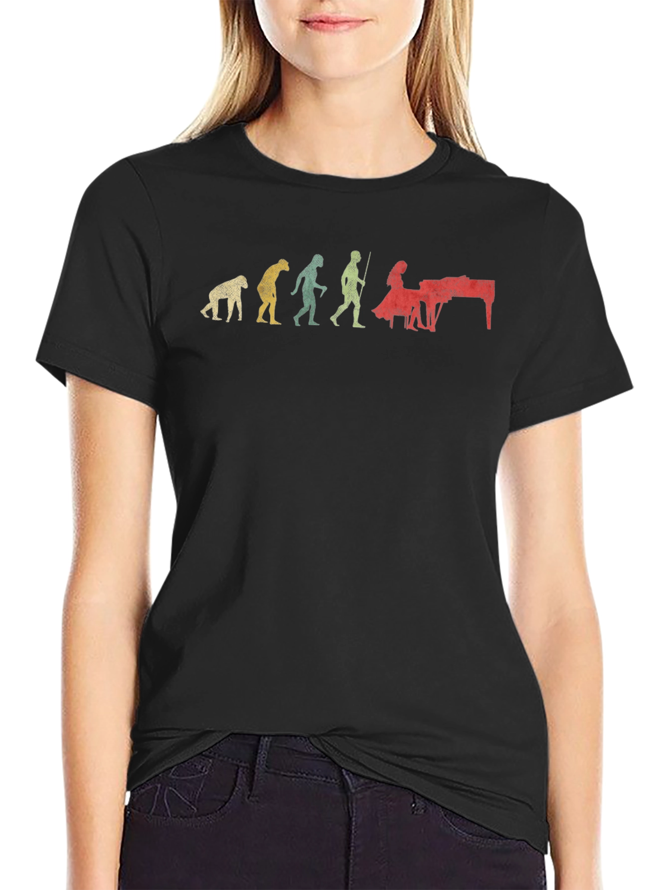 Evolution of Piano Player Mens T-Shirt