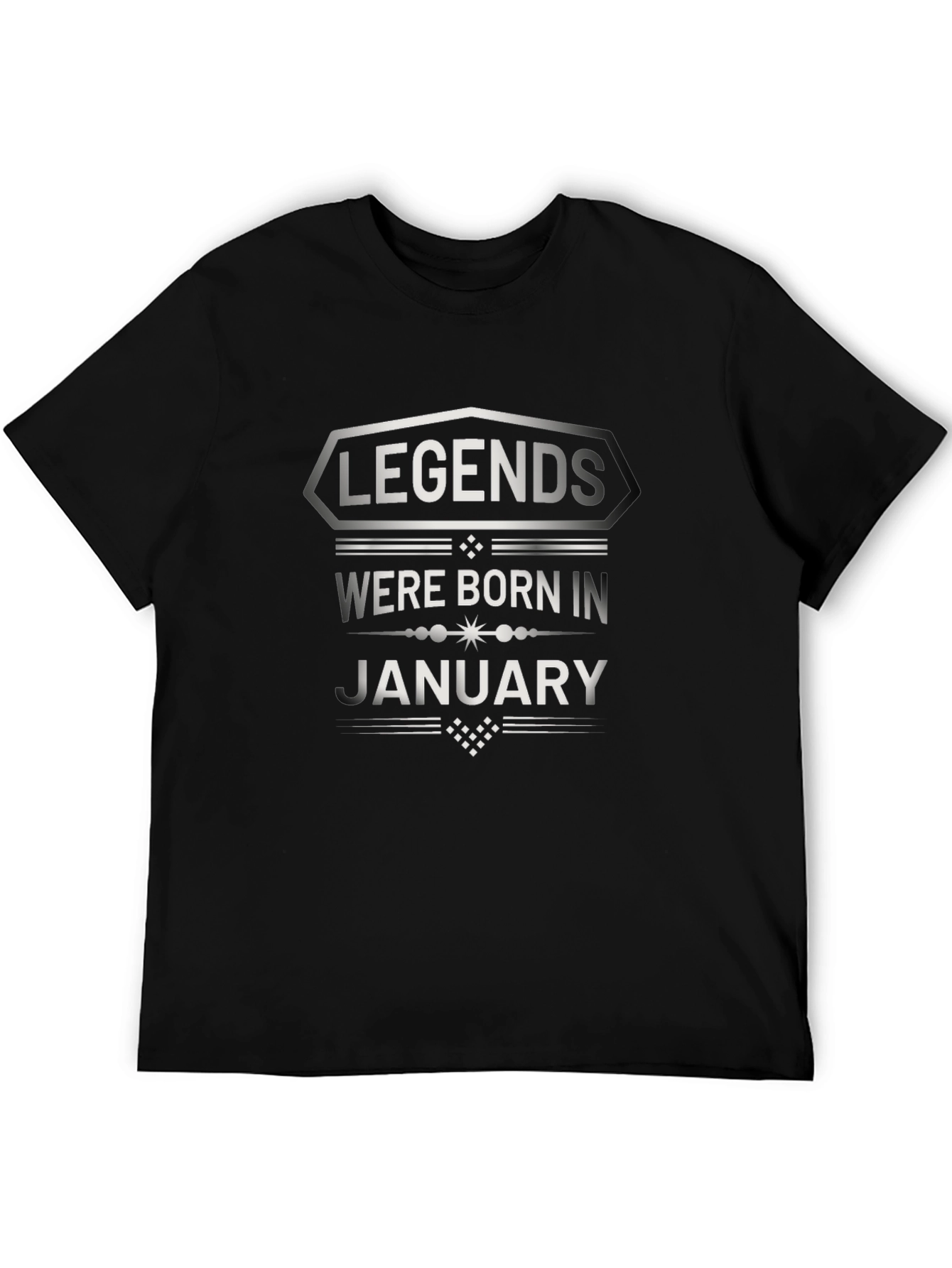Legends Born in January Graphic Tee - Black
