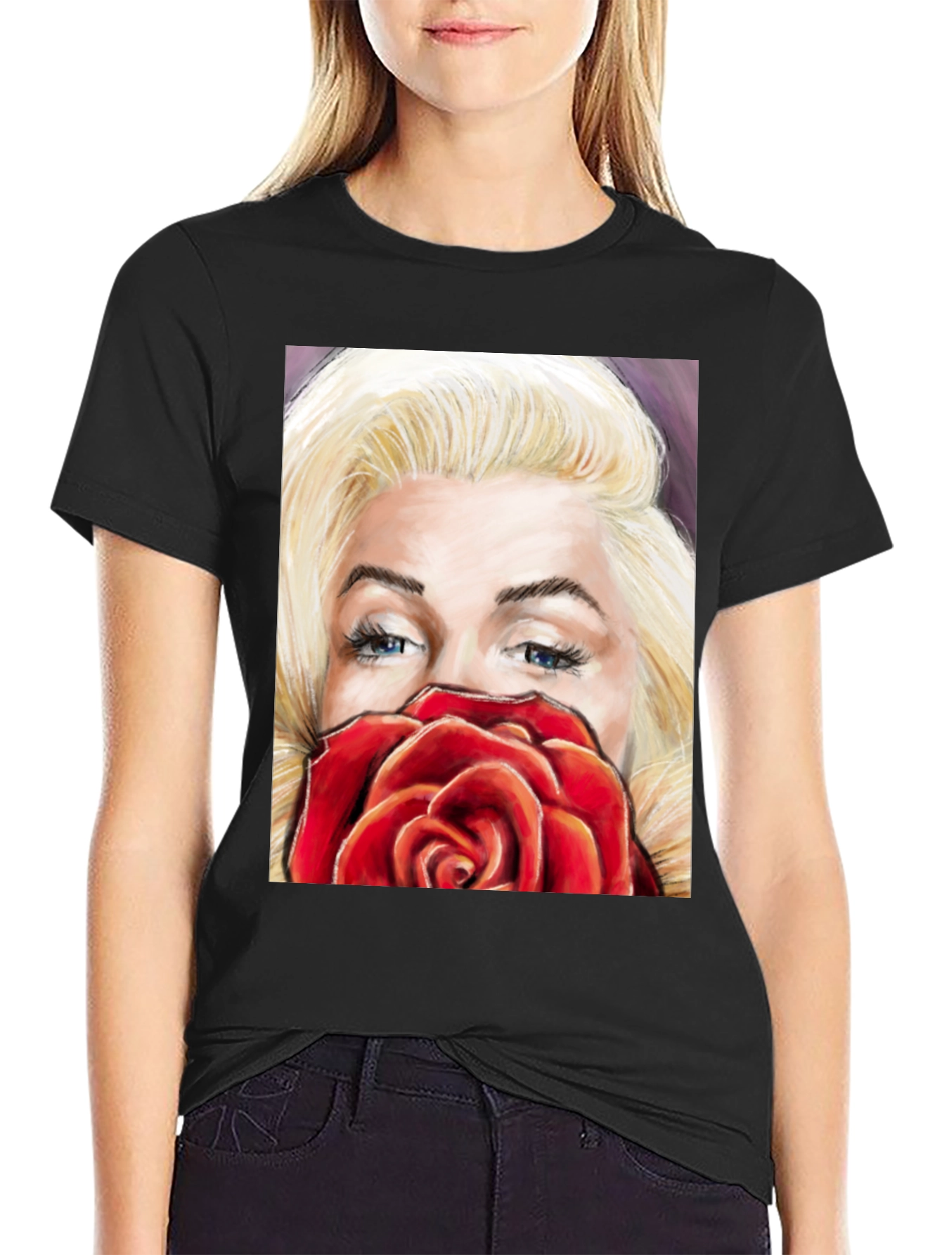 Marilyn Rose Graphic Tee - Classic Style