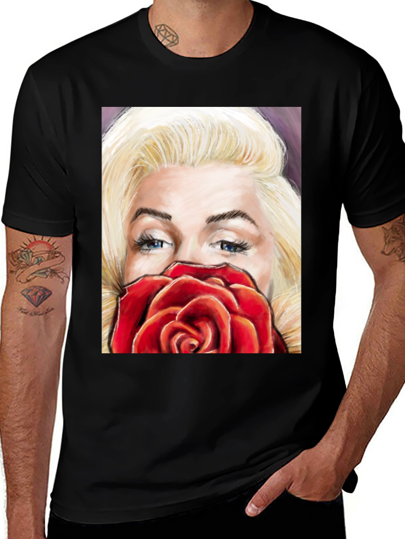 Marilyn Rose Graphic Tee - Classic Style