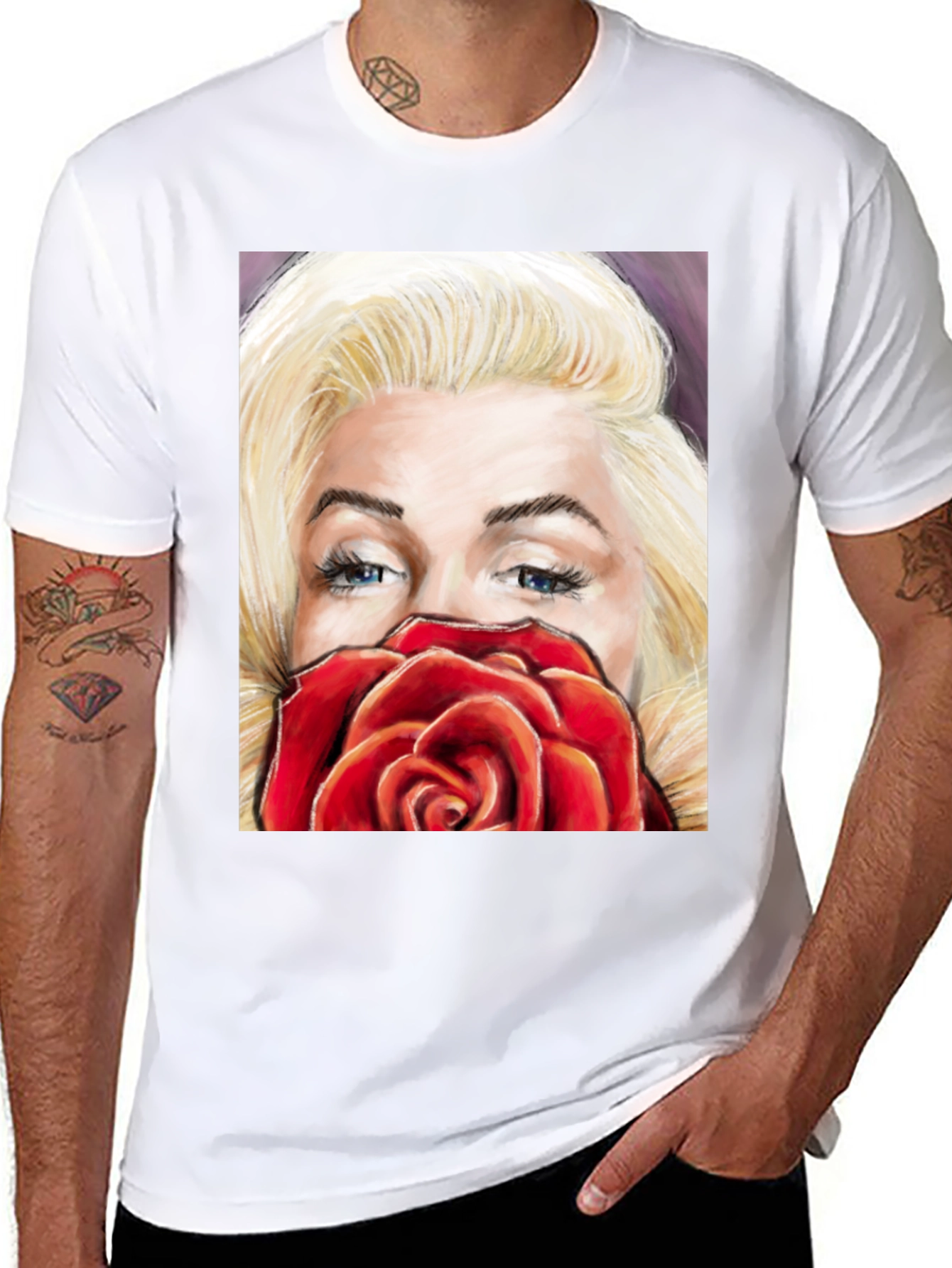 Marilyn Rose Graphic Tee - Classic Style