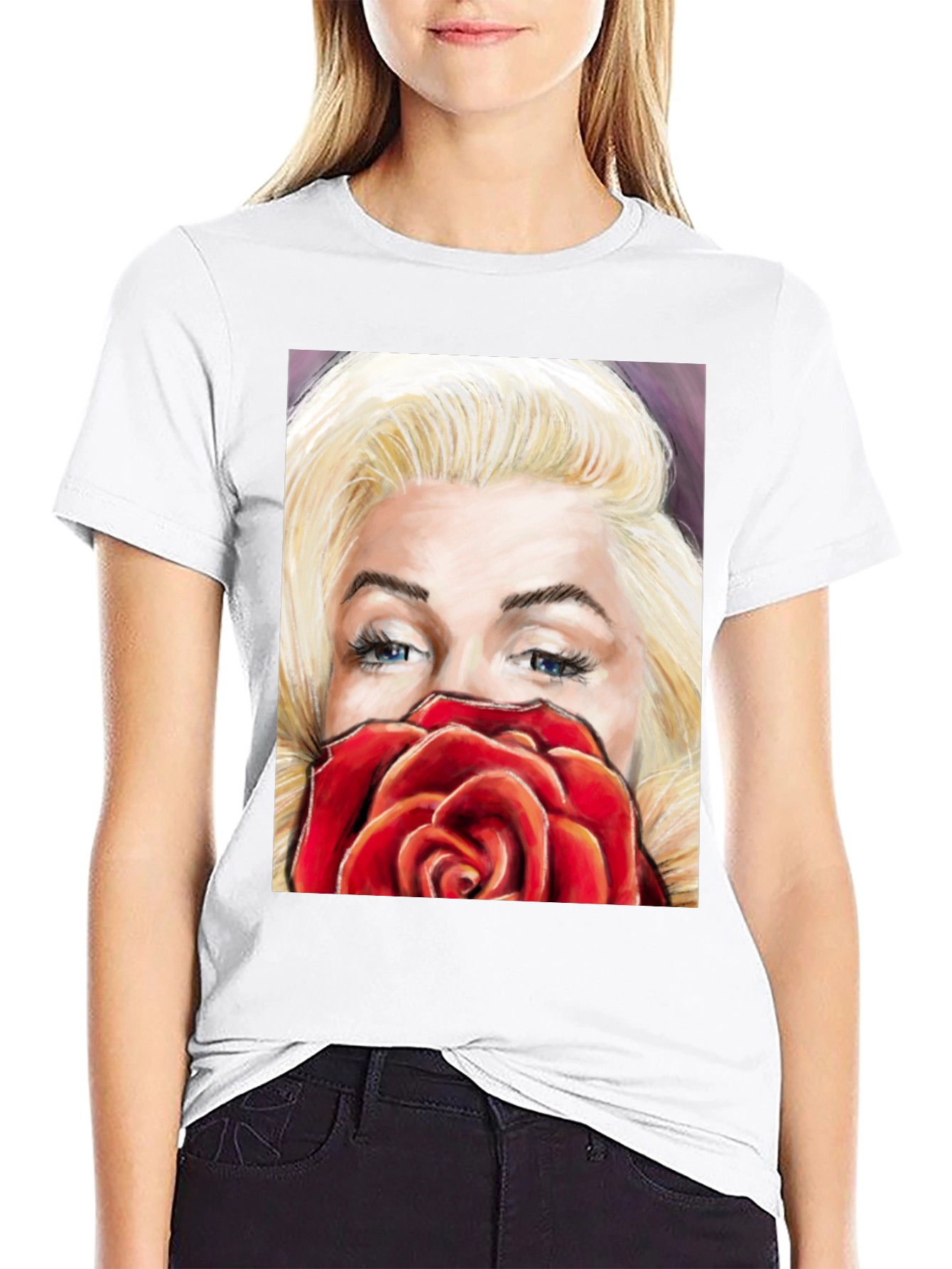 Marilyn Rose Graphic Tee - Classic Style