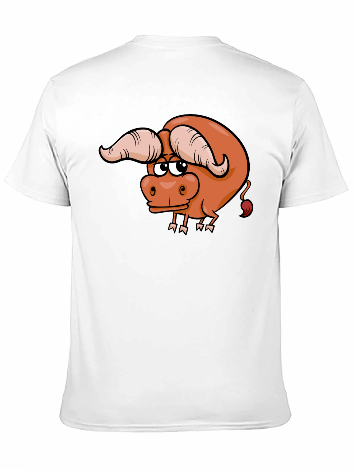 Funny Cartoon Bull Graphic Tee - Black Cotton T-Shirt