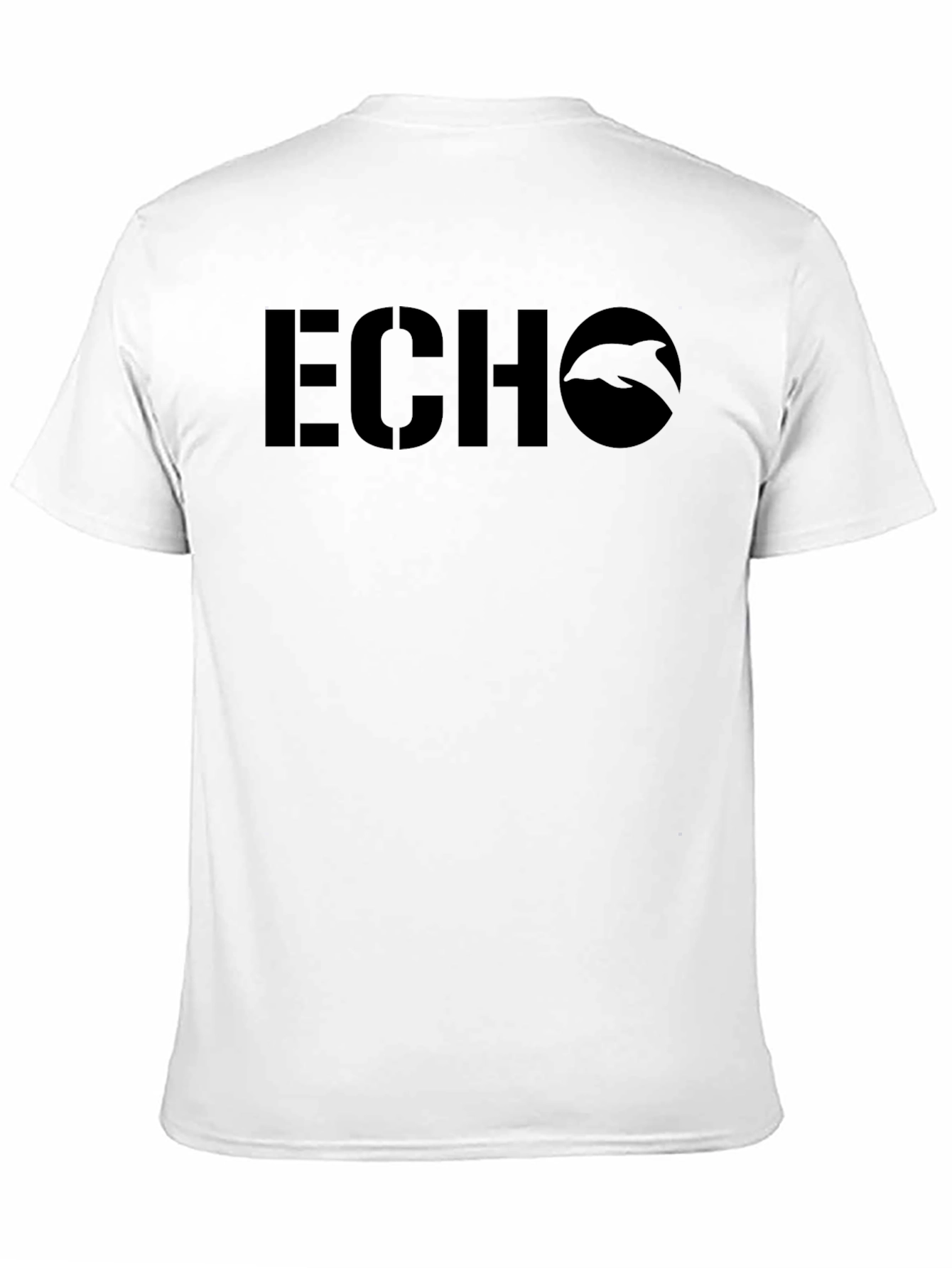 ECHO Dolphin Graphic Tee - Black Casual T-Shirt