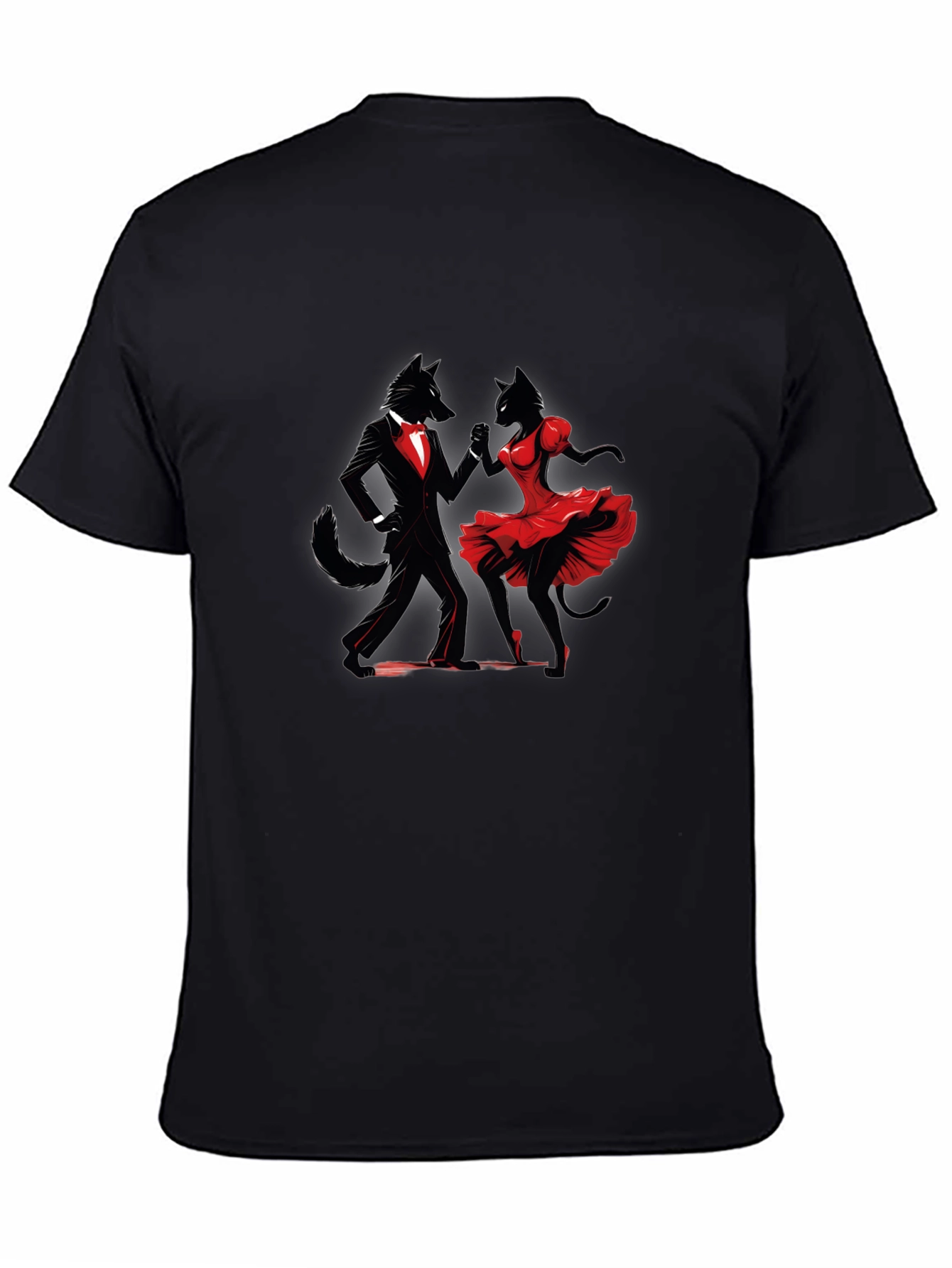 Dancing Wolves Black T-Shirt