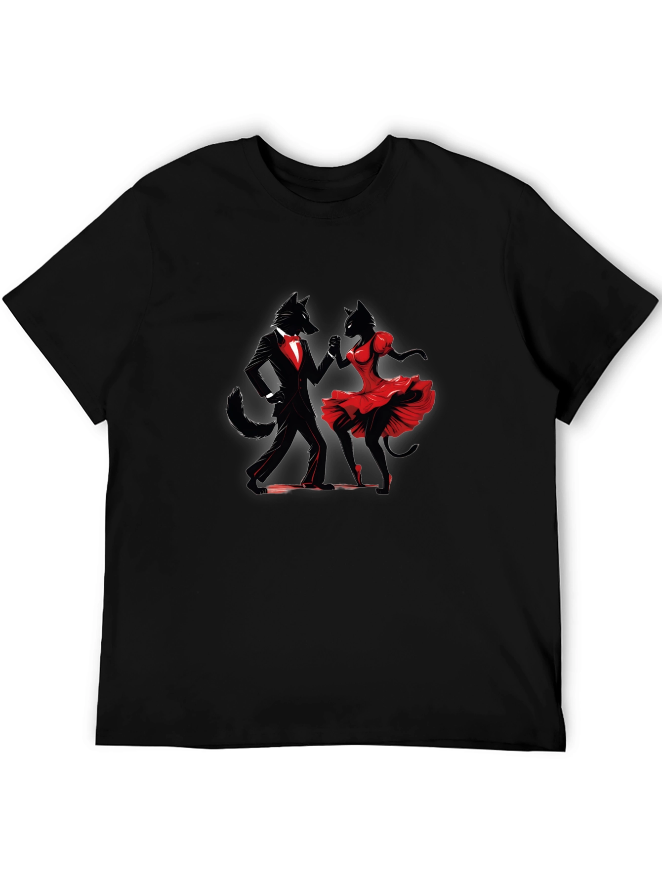 Dancing Wolves Black T-Shirt