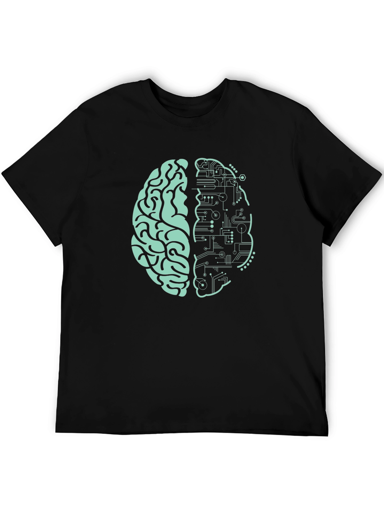 Brain Circuit Graphic Tee - Black Cotton Blend