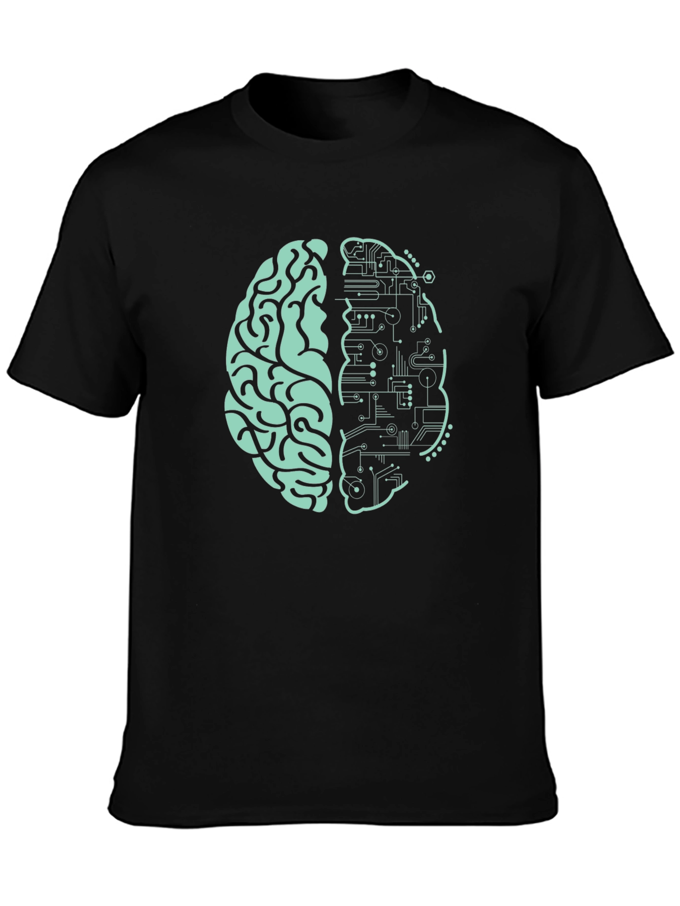 Brain Circuit Graphic Tee - Black Cotton Blend