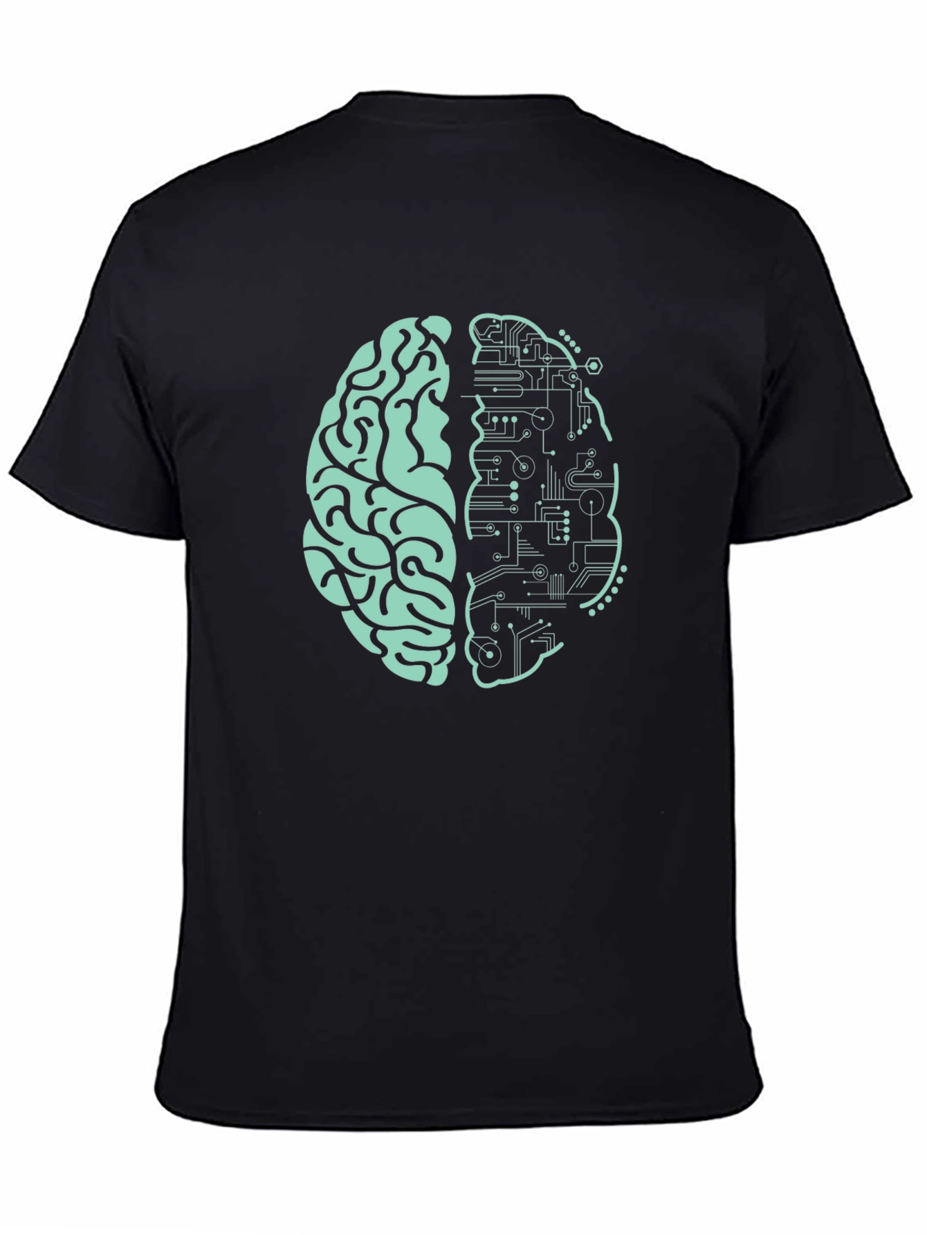 Brain Circuit Graphic Tee - Black Cotton Blend