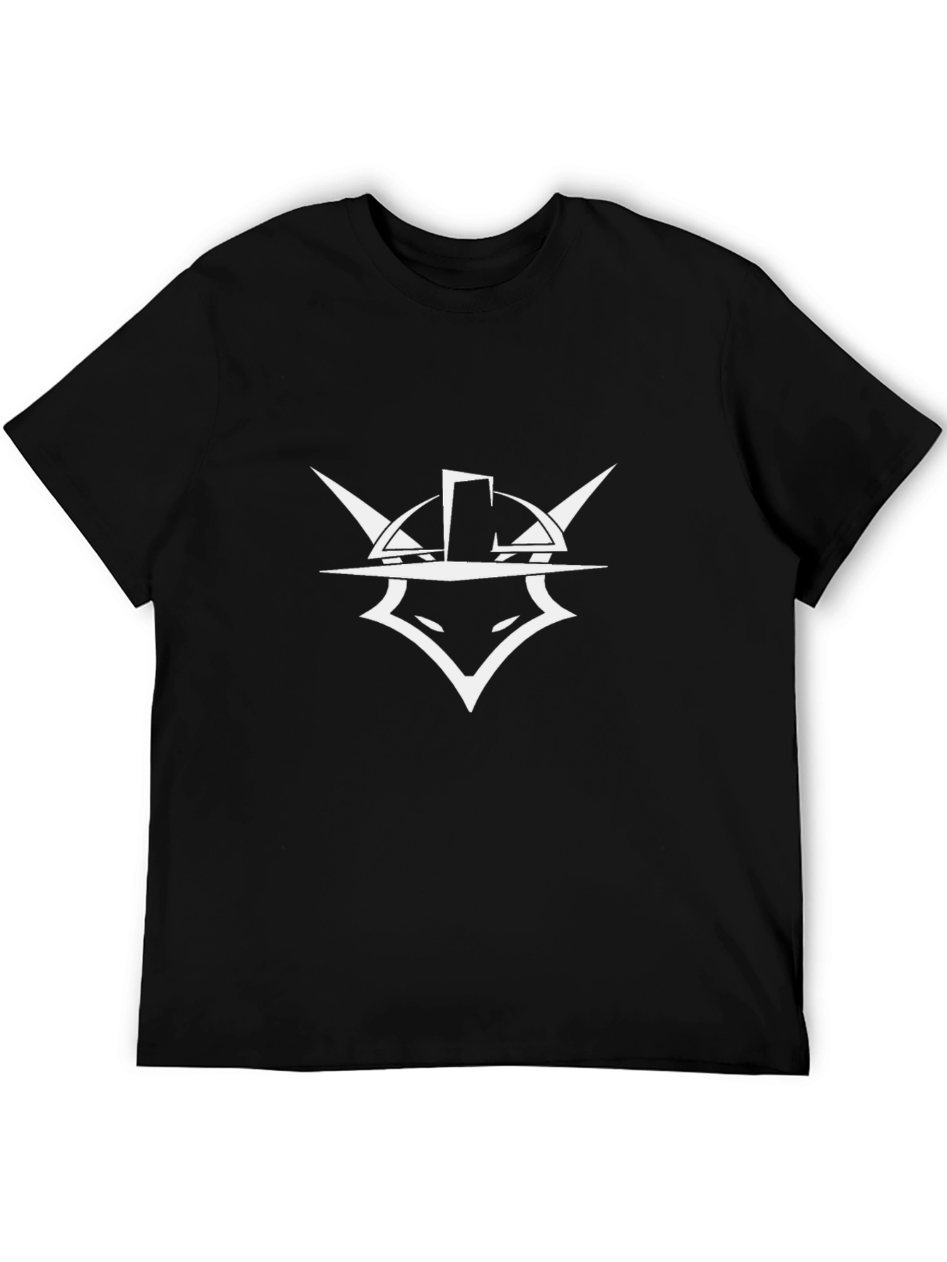 Black T-Shirt with White Viking Helmet Graphic