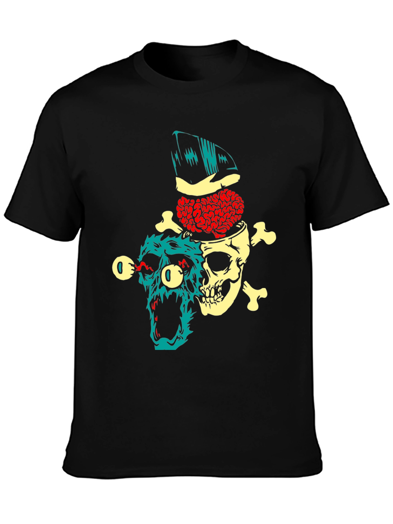 Skull Brain T-Shirt - Edgy Graphic Tee
