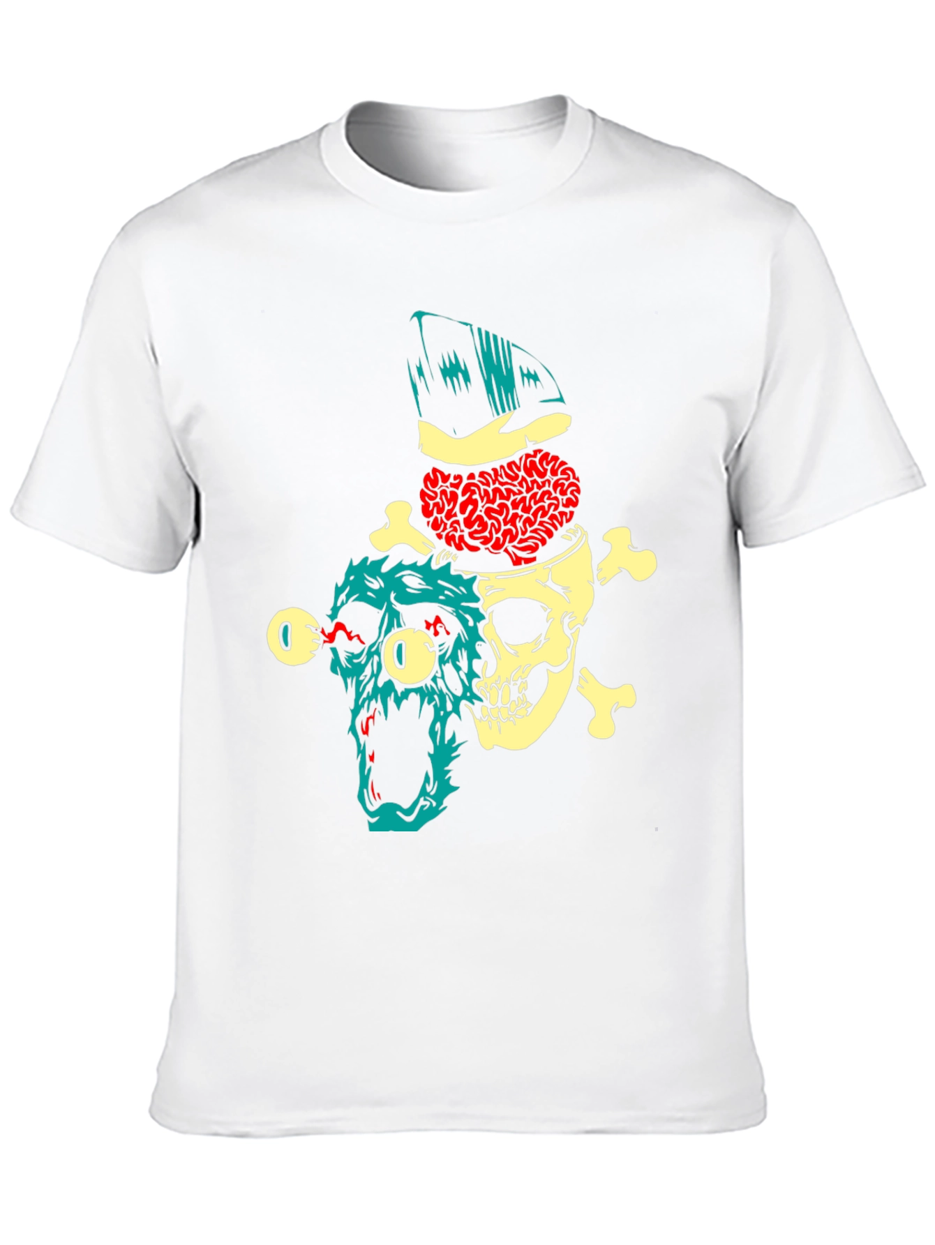 Skull Brain T-Shirt - Edgy Graphic Tee