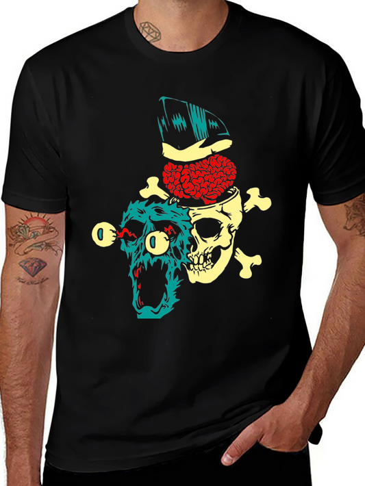 Skull Brain T-Shirt - Edgy Graphic Tee