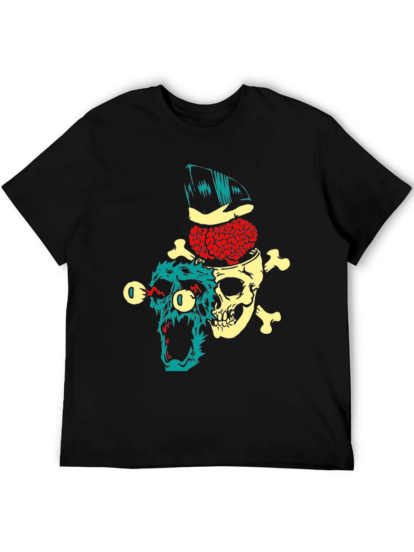 Skull Brain T-Shirt - Edgy Graphic Tee