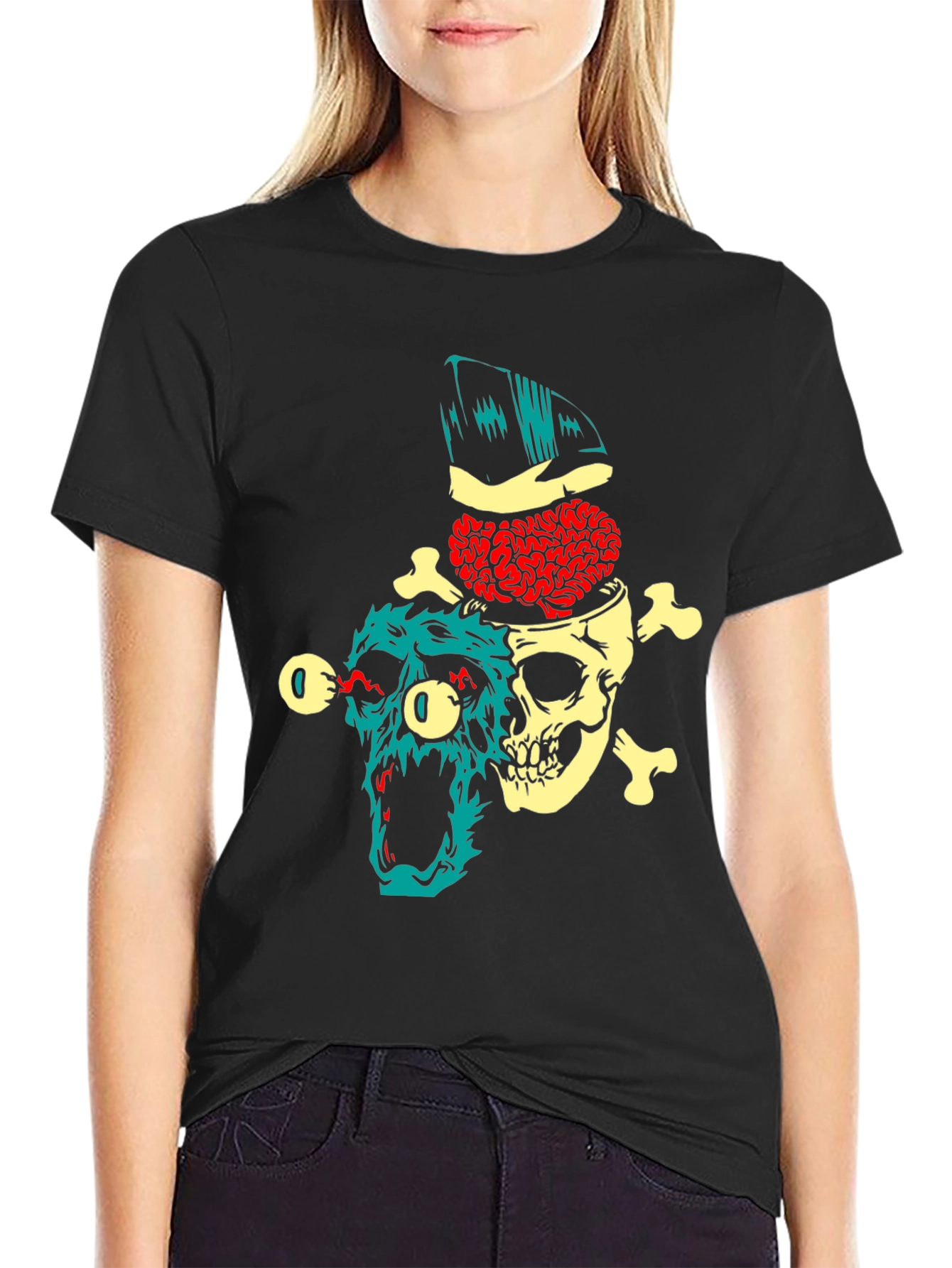 Skull Brain T-Shirt - Edgy Graphic Tee