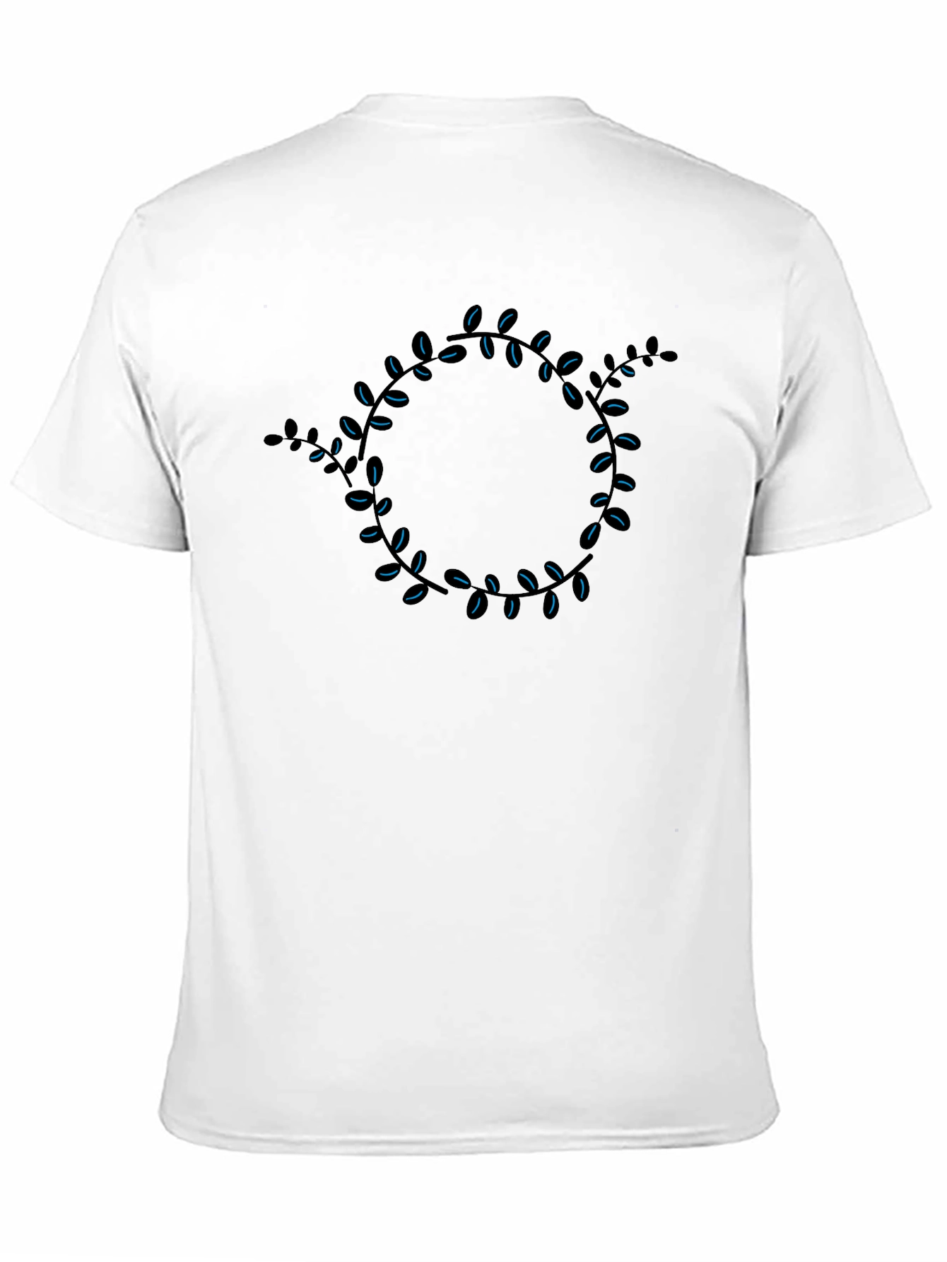 Leaf Circle Graphic Tee - Black Cotton Casual Shirt