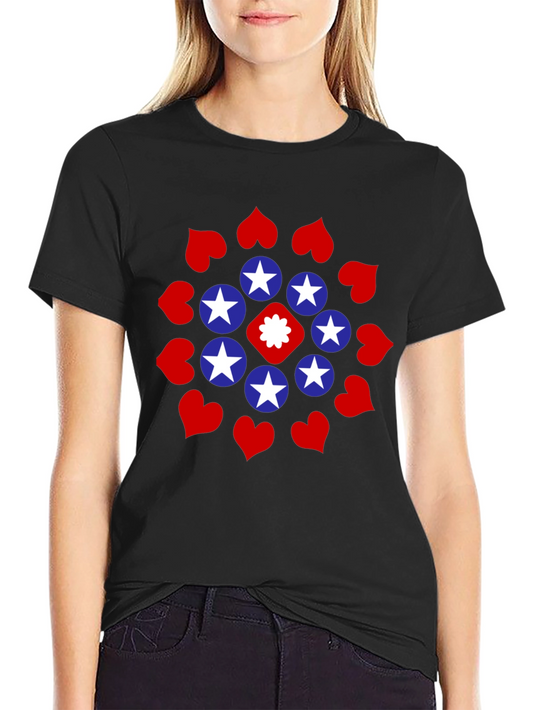 Stars and Hearts Black Graphic Tee