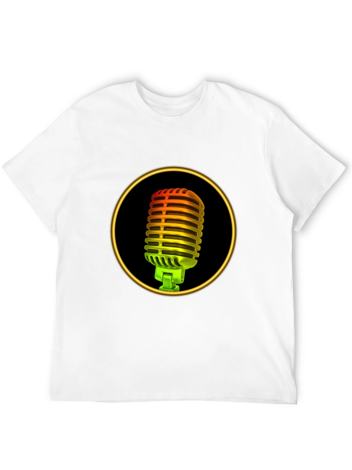Retro Microphone Graphic Tee - Black