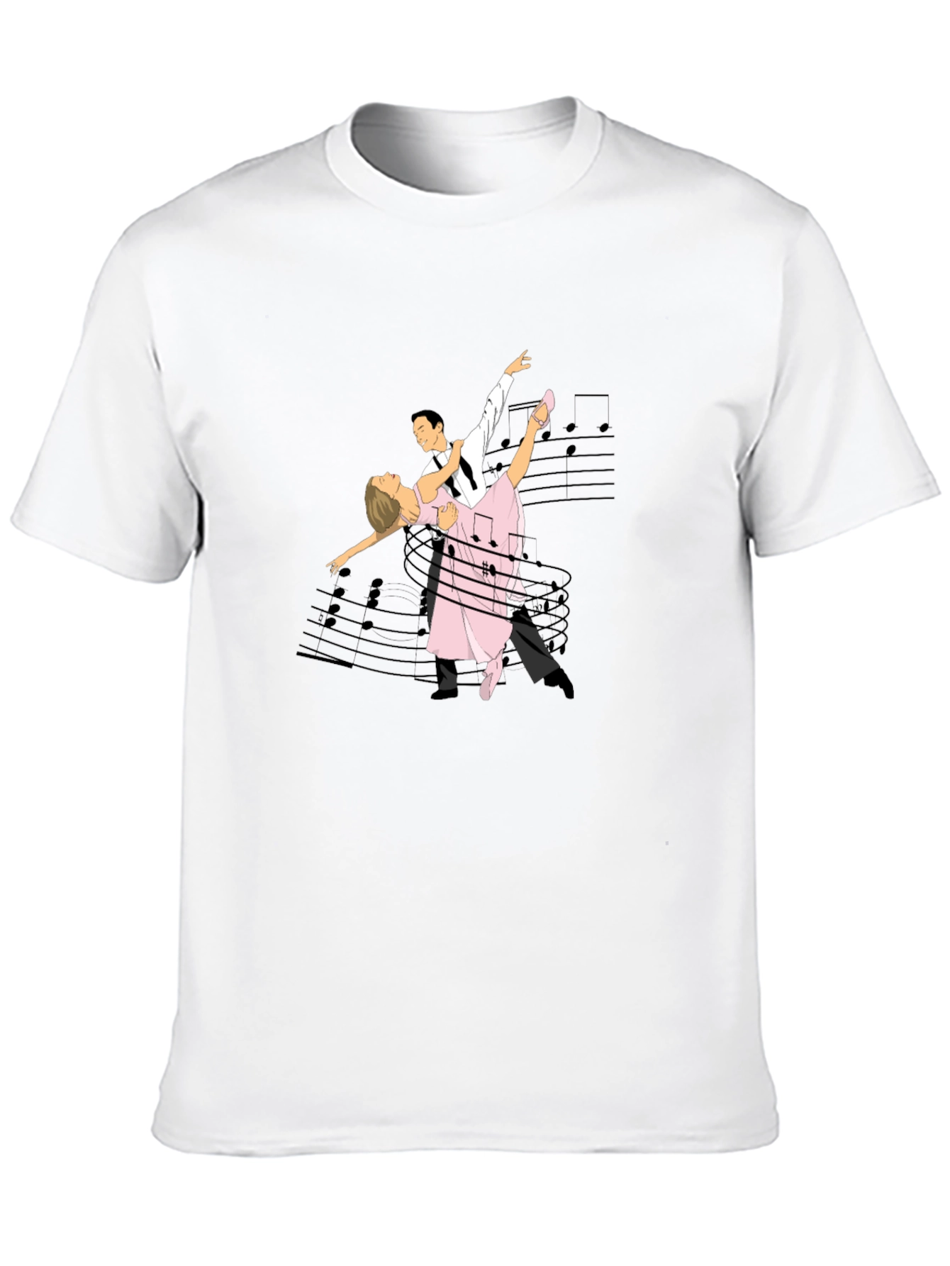 Dancing Couple T-Shirt - Music Notes Design