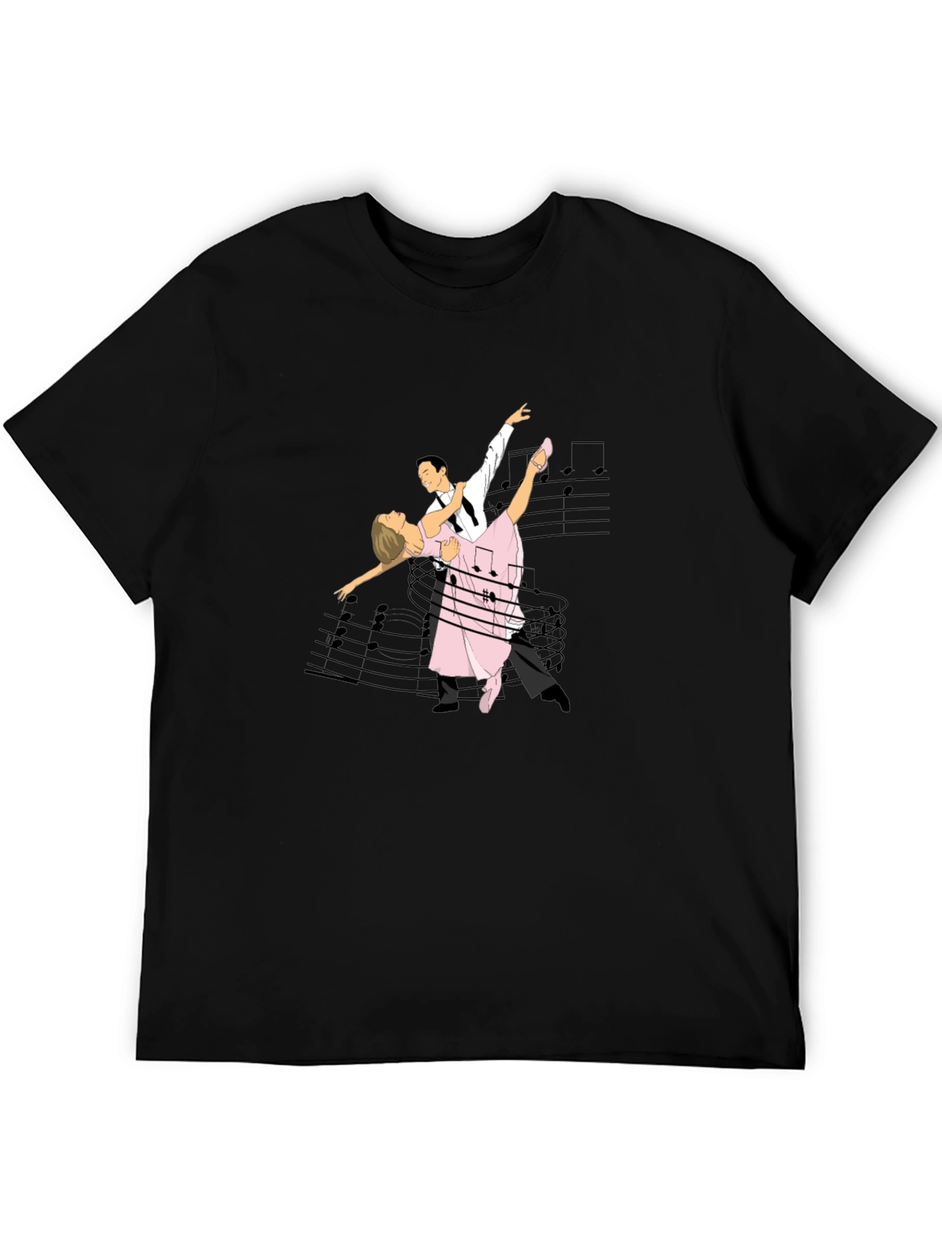 Dancing Couple T-Shirt - Music Notes Design