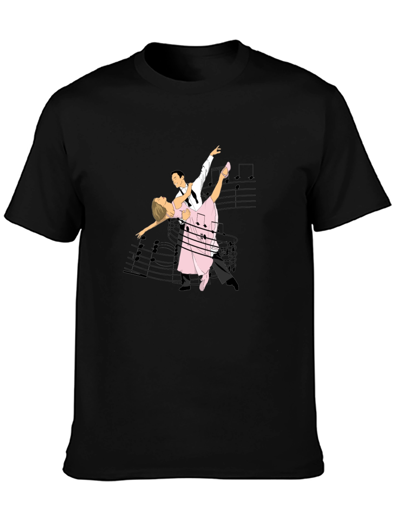 Dancing Couple T-Shirt - Music Notes Design