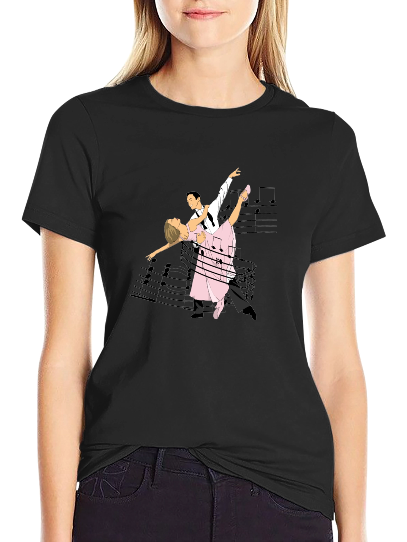 Dancing Couple T-Shirt - Music Notes Design