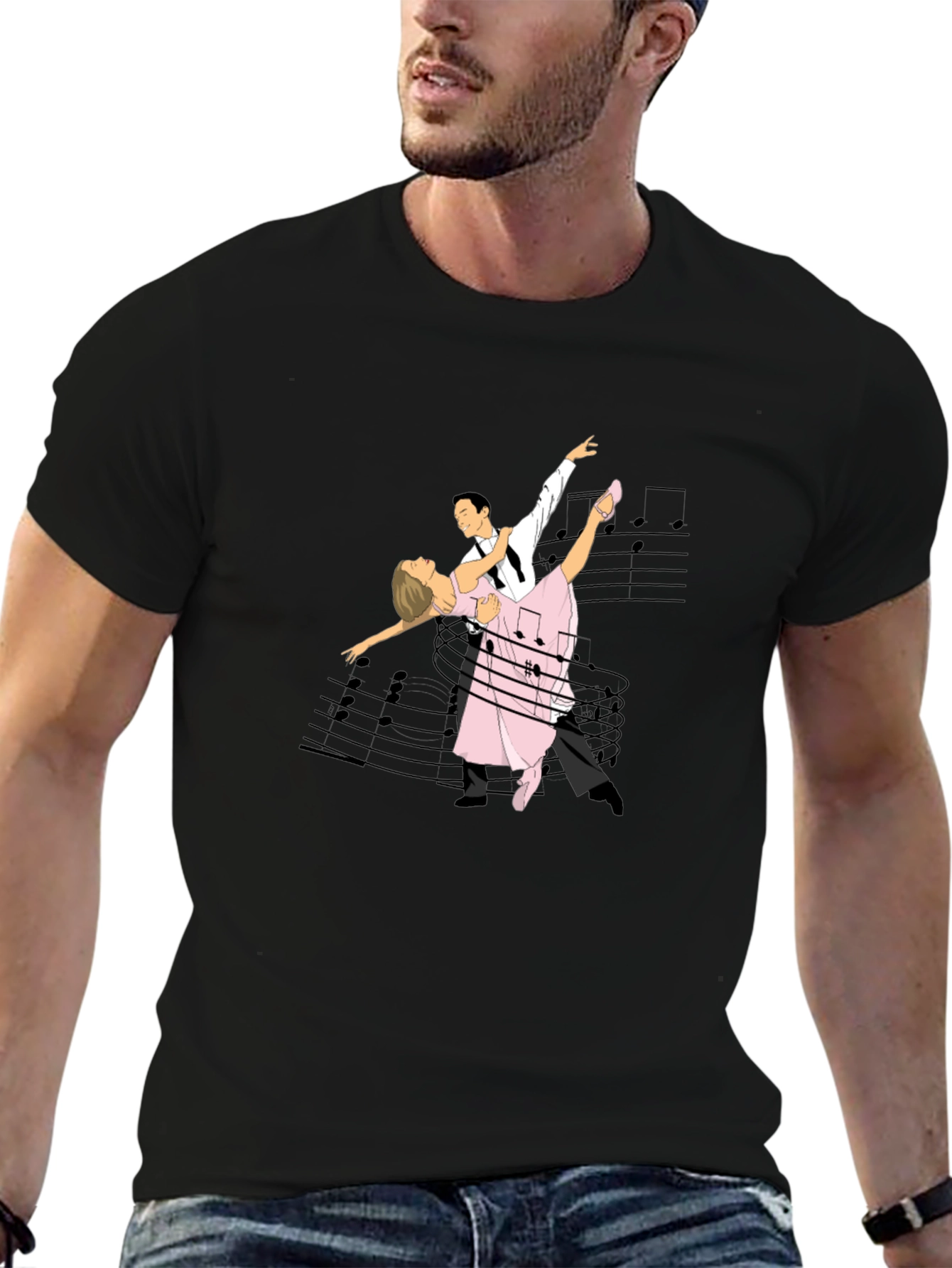 Dancing Couple T-Shirt - Music Notes Design