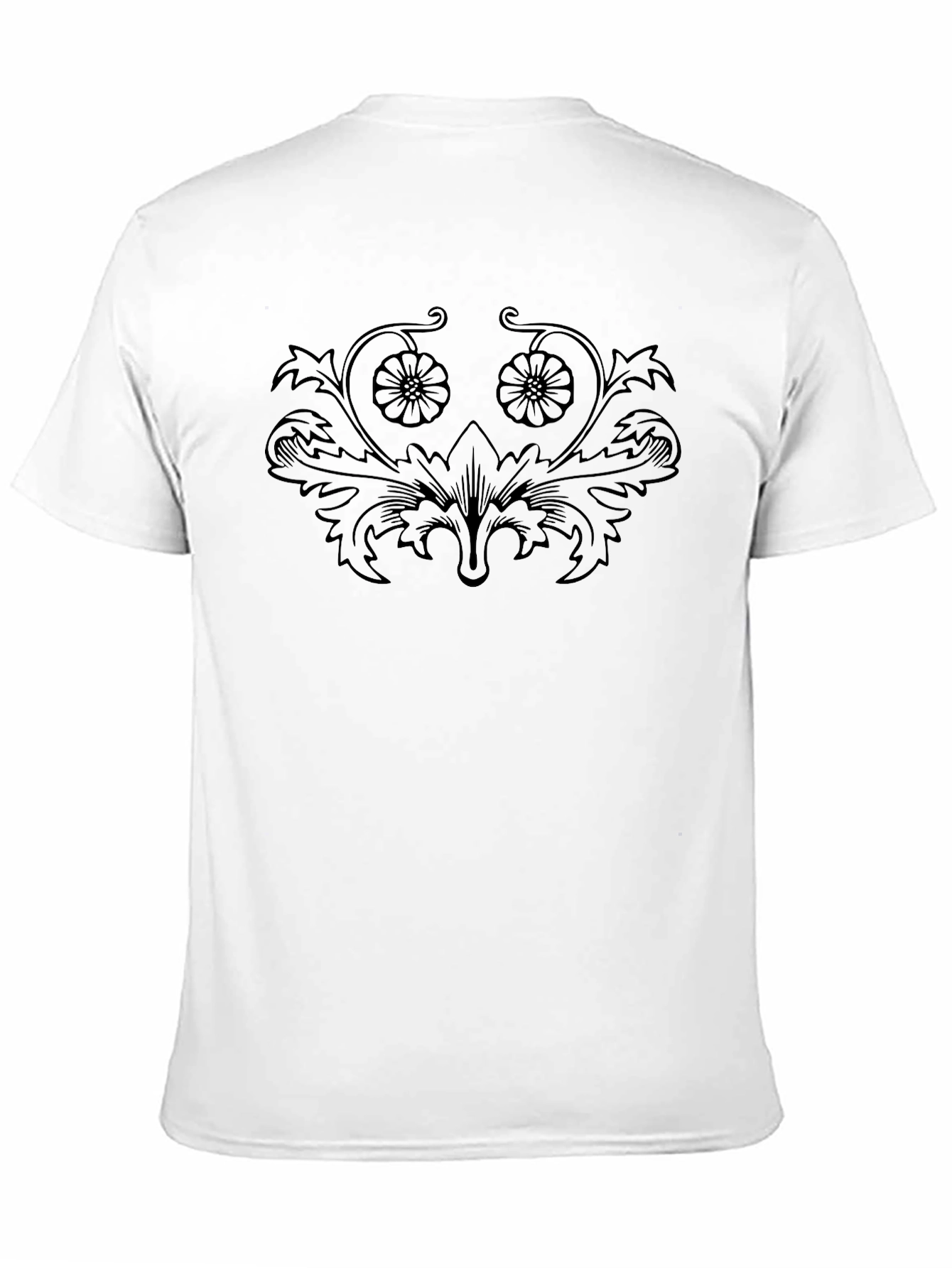 Elegant Floral Graphic Black T-Shirt
